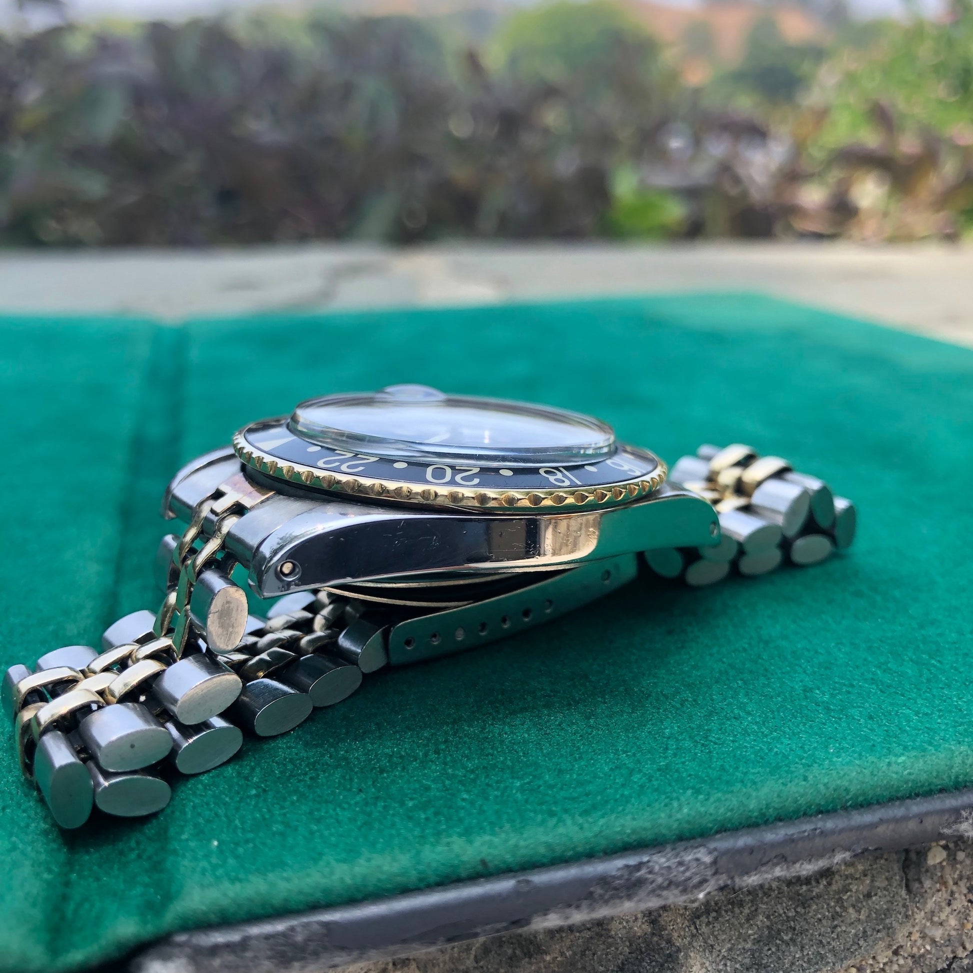 1978 Rolex GMT MASTER 1675 Black Tiger Eye Nipple Jubilee Bracelet