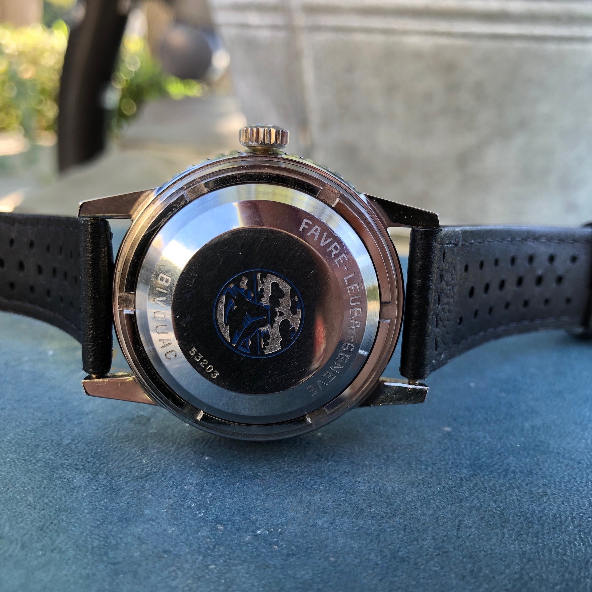 Vintage Favre Leuba Bivouac 53203 Eddie Bauer Stainless Steel Barometer Wristwatch HASHTAGWATCHCO