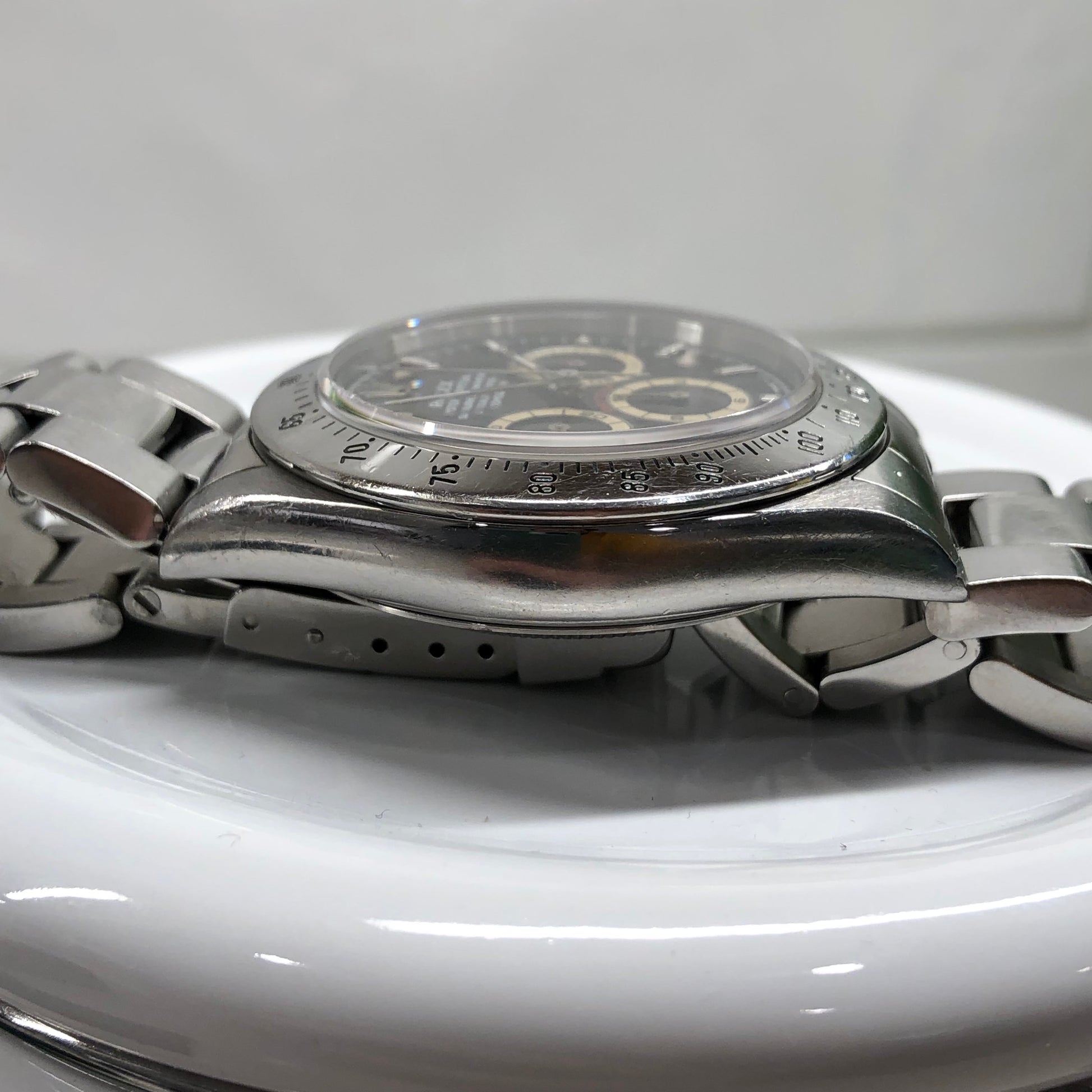 1995 Rolex Daytona Zenith 16520 Patrizzi Black Dial Steel Automatic Chronograph Wristwatch - Hashtag Watch Company