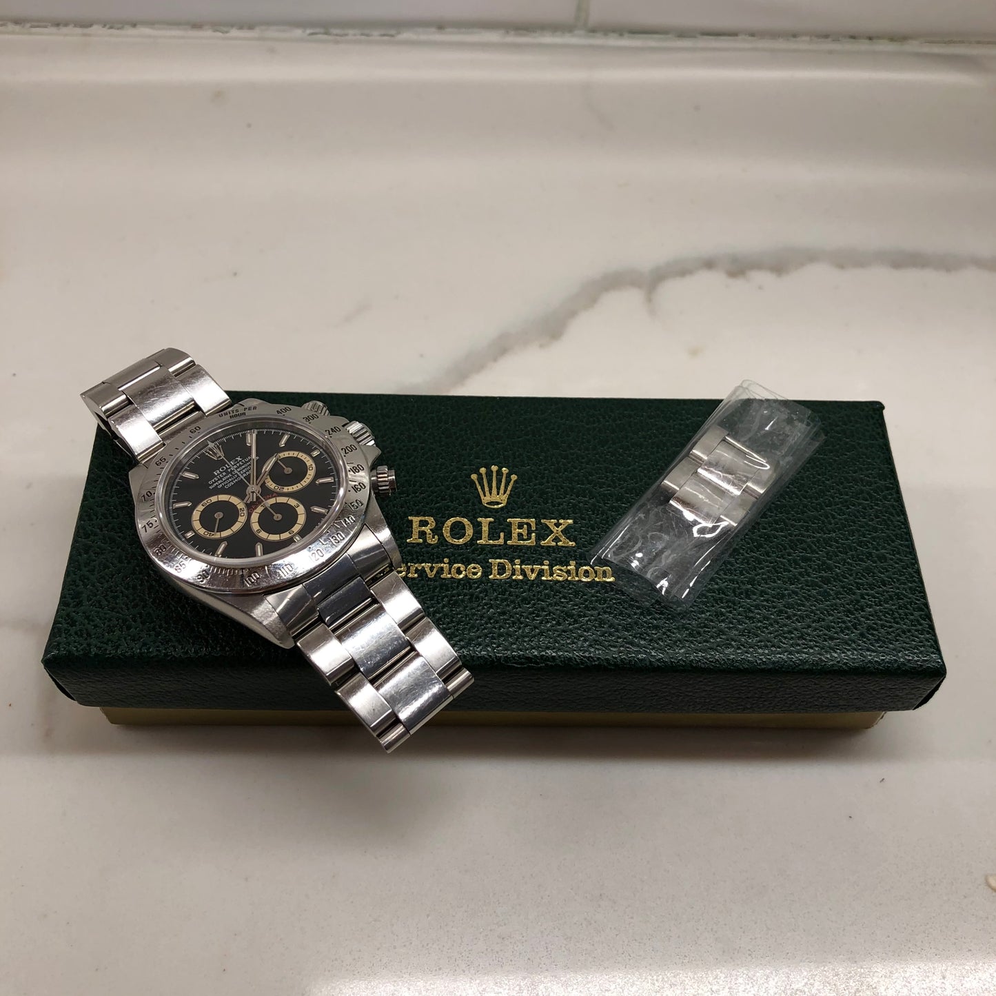 1995 Rolex Daytona Zenith 16520 Patrizzi Black Dial Steel Automatic Chronograph Wristwatch - Hashtag Watch Company