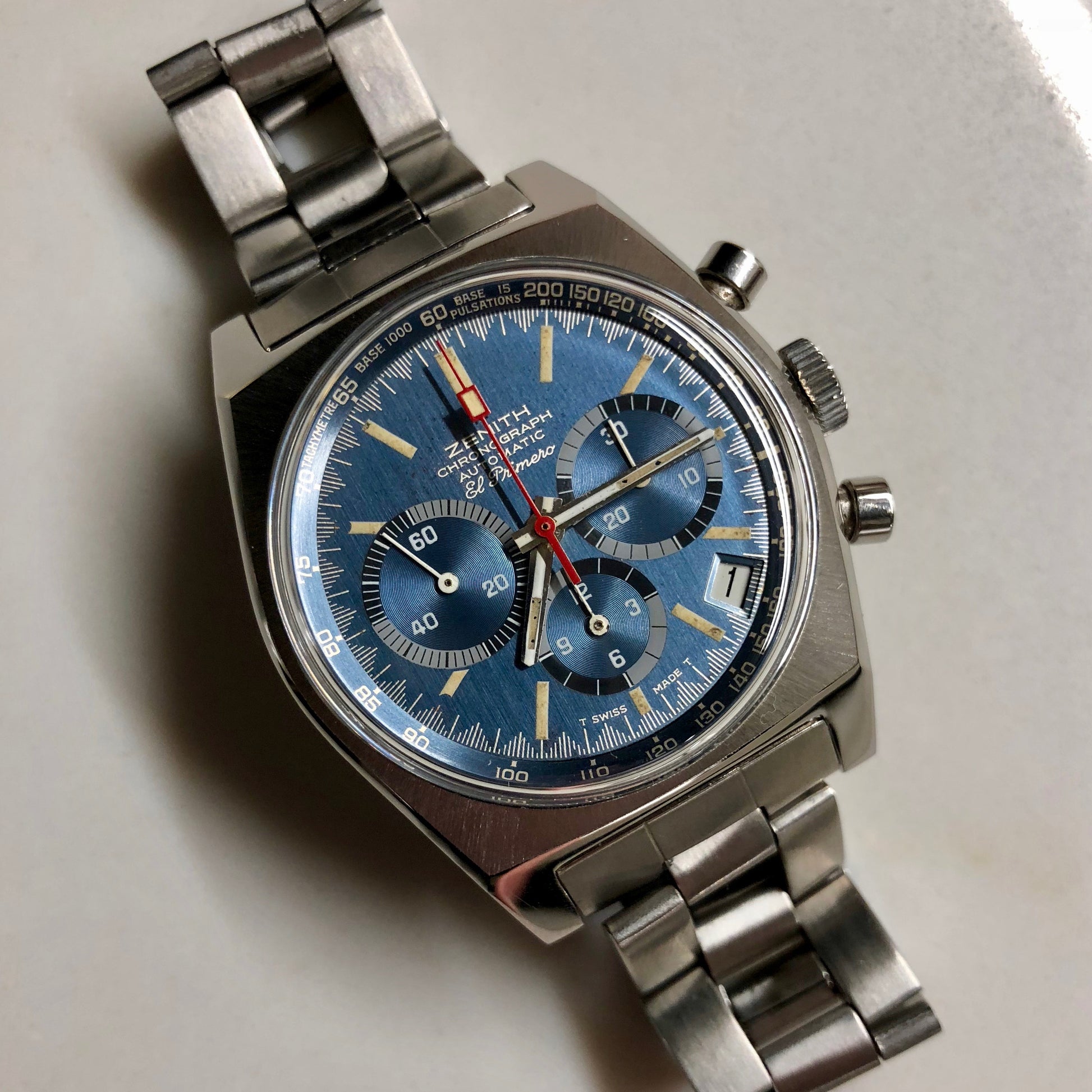 Vintage Zenith El Primero Cover Girl A3818 Steel Chronograph Automatic Gay Freres Wristwatch - Hashtag Watch Company