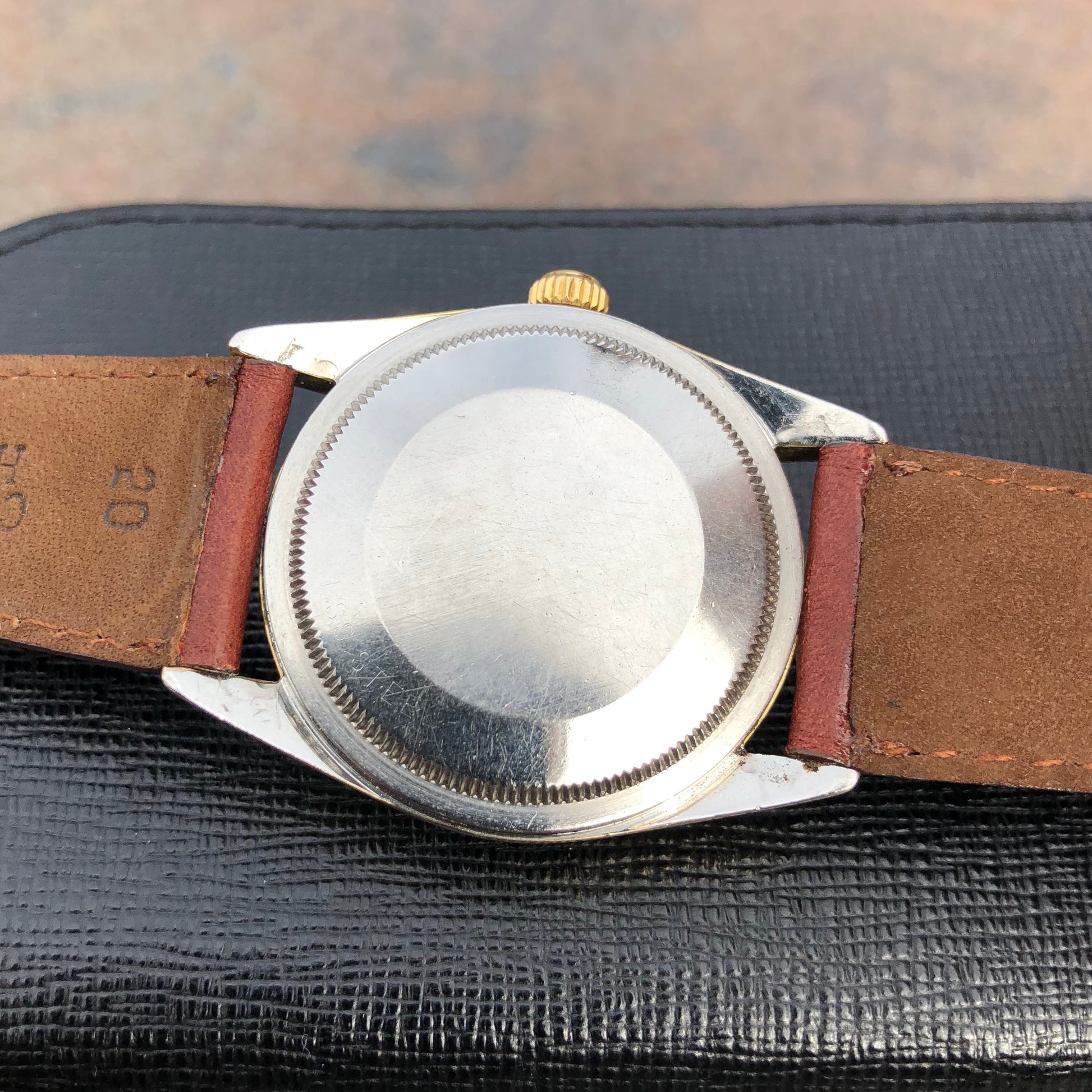 Vintage Rolex Date 1550 14K Gold Capped Steel Oyster Perpetual Cal 1570 Wristwatch Circa 1970 - Hashtag Watch Company