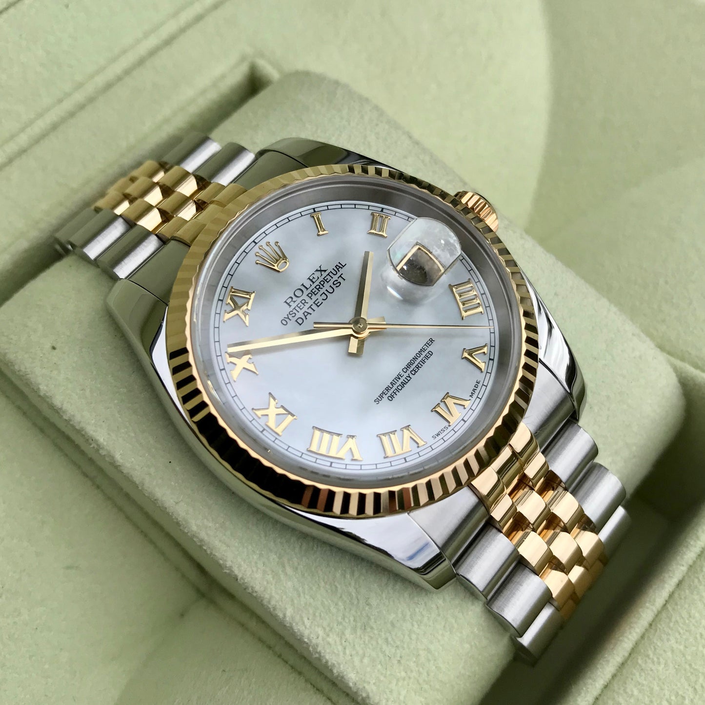 Rolex Datejust 116233 Two Tone Steel Gold Roman MOP Automatic Wristwatch - Hashtag Watch Company