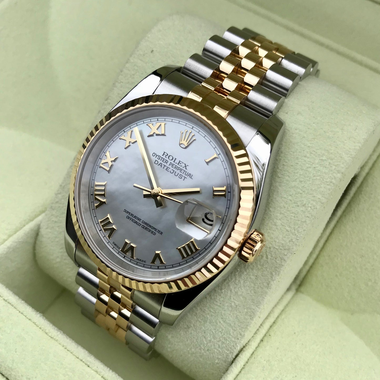 Rolex Datejust 116233 Two Tone Steel Gold Roman MOP Automatic Wristwatch - Hashtag Watch Company