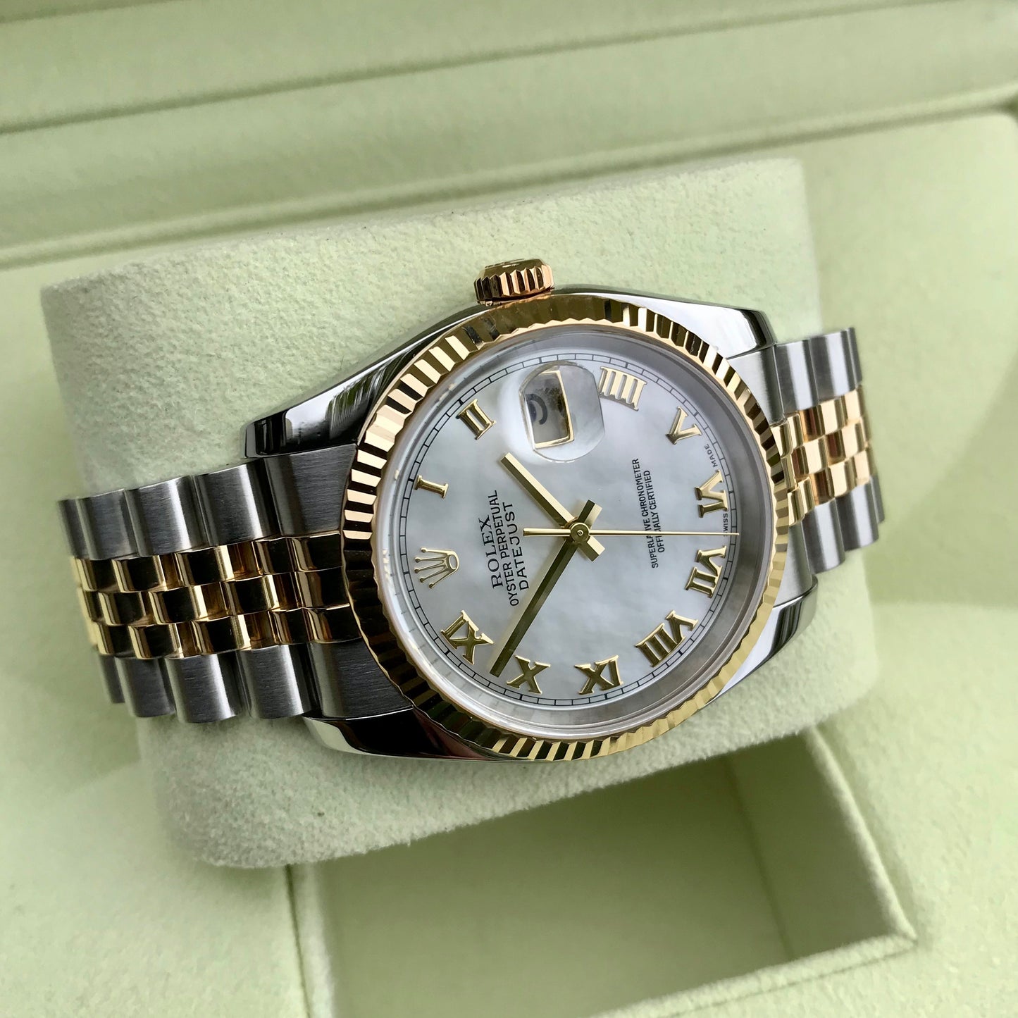 Rolex Datejust 116233 Two Tone Steel Gold Roman MOP Automatic Wristwatch - Hashtag Watch Company