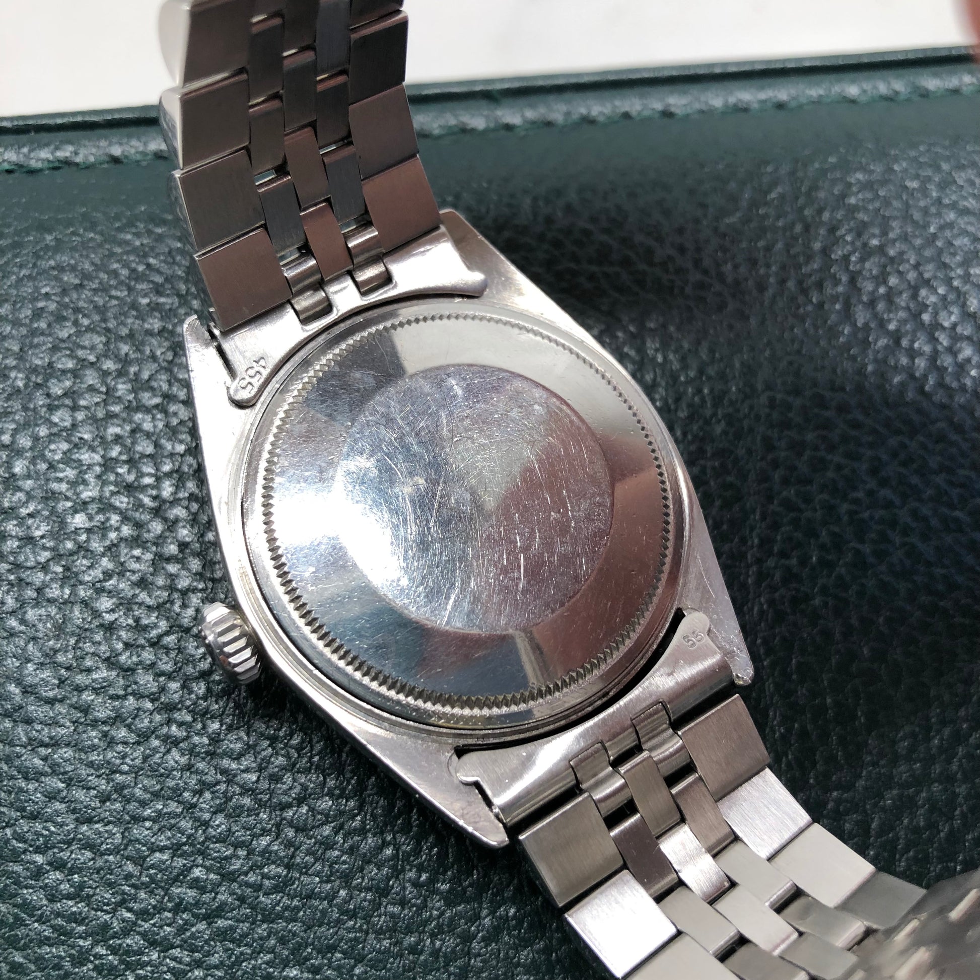 1971 Rolex Datejust 1601 Steel Engine Turned Jubilee Silver Dial Wristwatch Box Papers - Hashtag Watch Co.