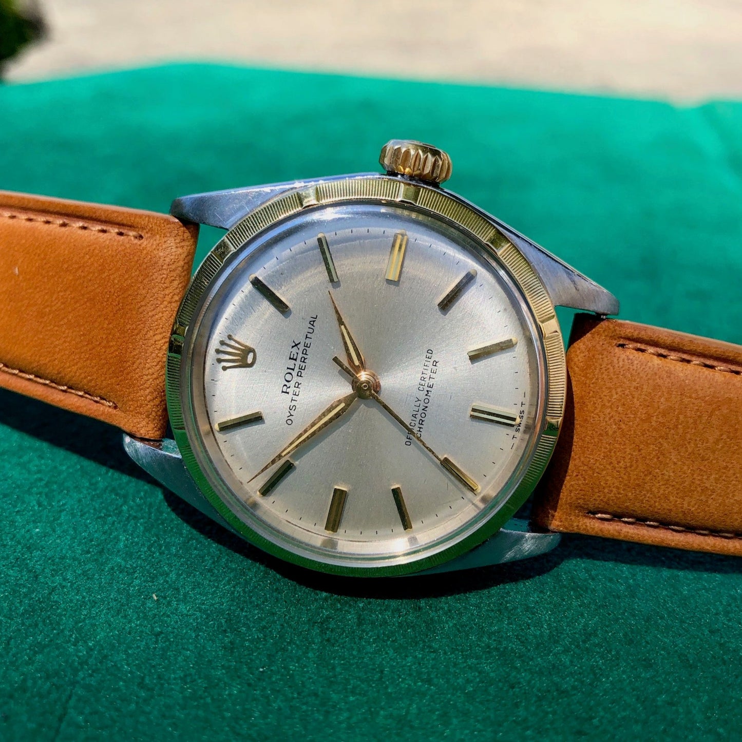 Vintage Rolex Oyster Perpetual 6285 Two Tone Stainless Steel Gold Silver Automatic Wristwatch Circa 1958 - Hashtag Watch Company