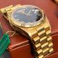 Rolex President 18038 Day Date 18K Yellow Gold Black Roman Circa 1984 Box & Tags - Hashtag Watch Company