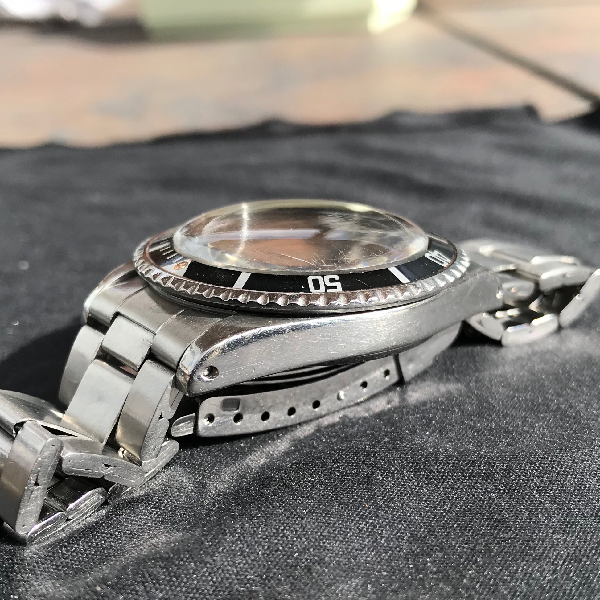 Vintage Rolex Submariner 5513 Meters First Honey Patina 1968 Pat Pending Automatic Wristwatch - Hashtag Watch Company