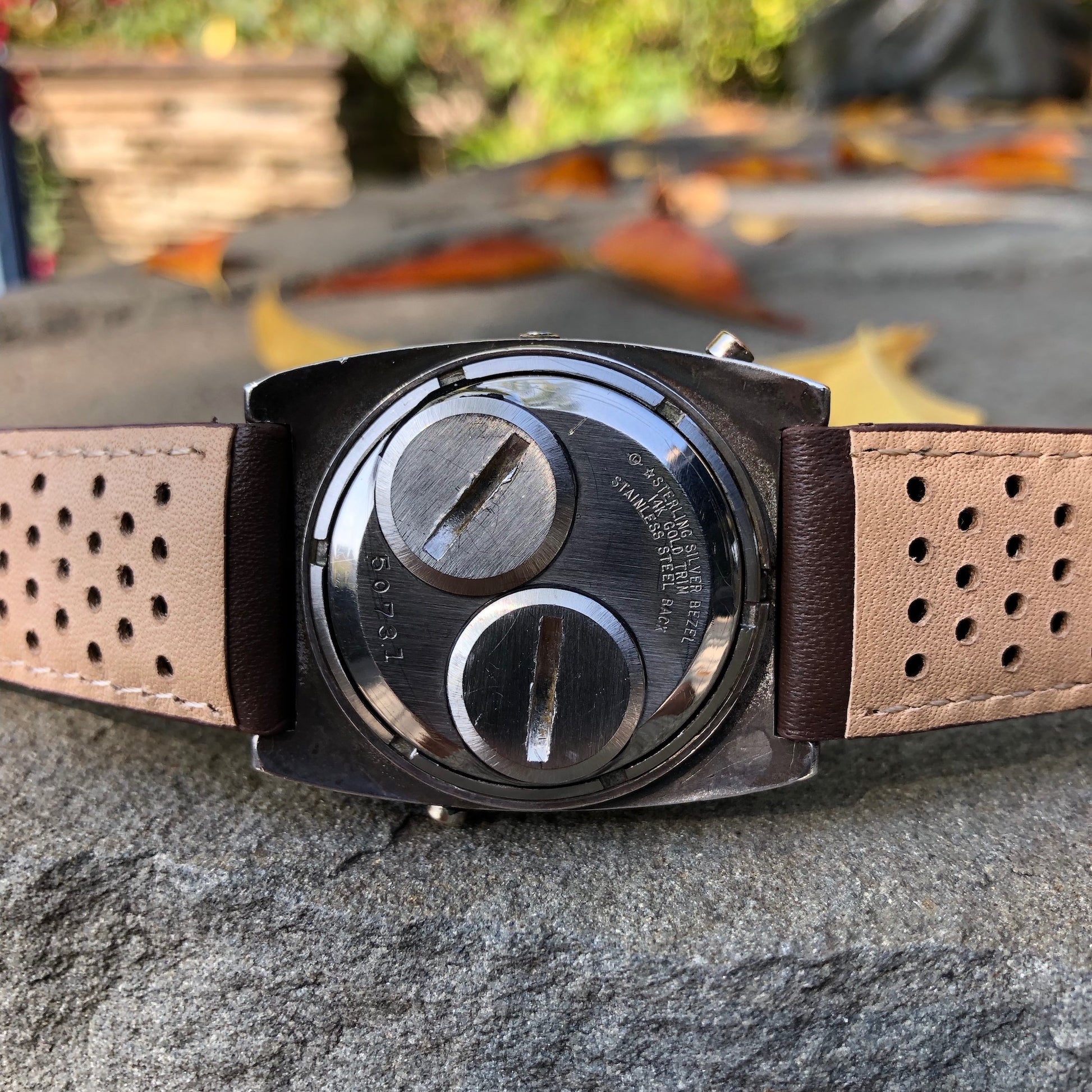 Vintage Wittnauer Polara LED Sterling Silver 14K Gold LED