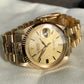 Vintage Rolex Datejust 1601 18K Yellow Gold Champagne Linen Bark Automatic Wristwatch - Hashtag Watch Company