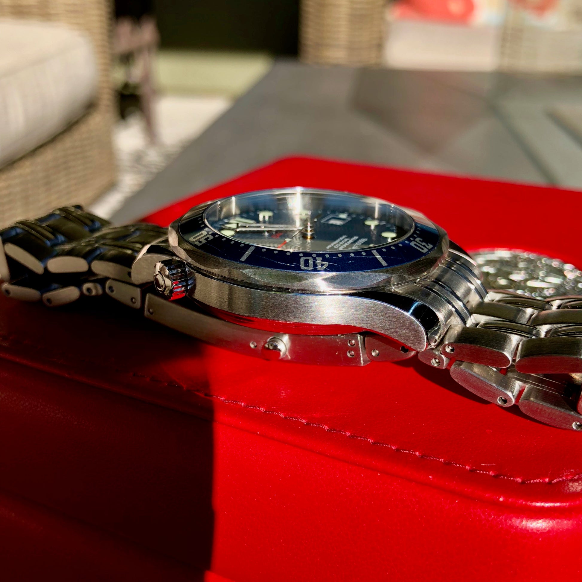 Omega Seamaster Professional Co-Axial Chronometer 2220.80 Blue Wave 41mm Steel Wristwatch Box Papers - Hashtag Watch Company