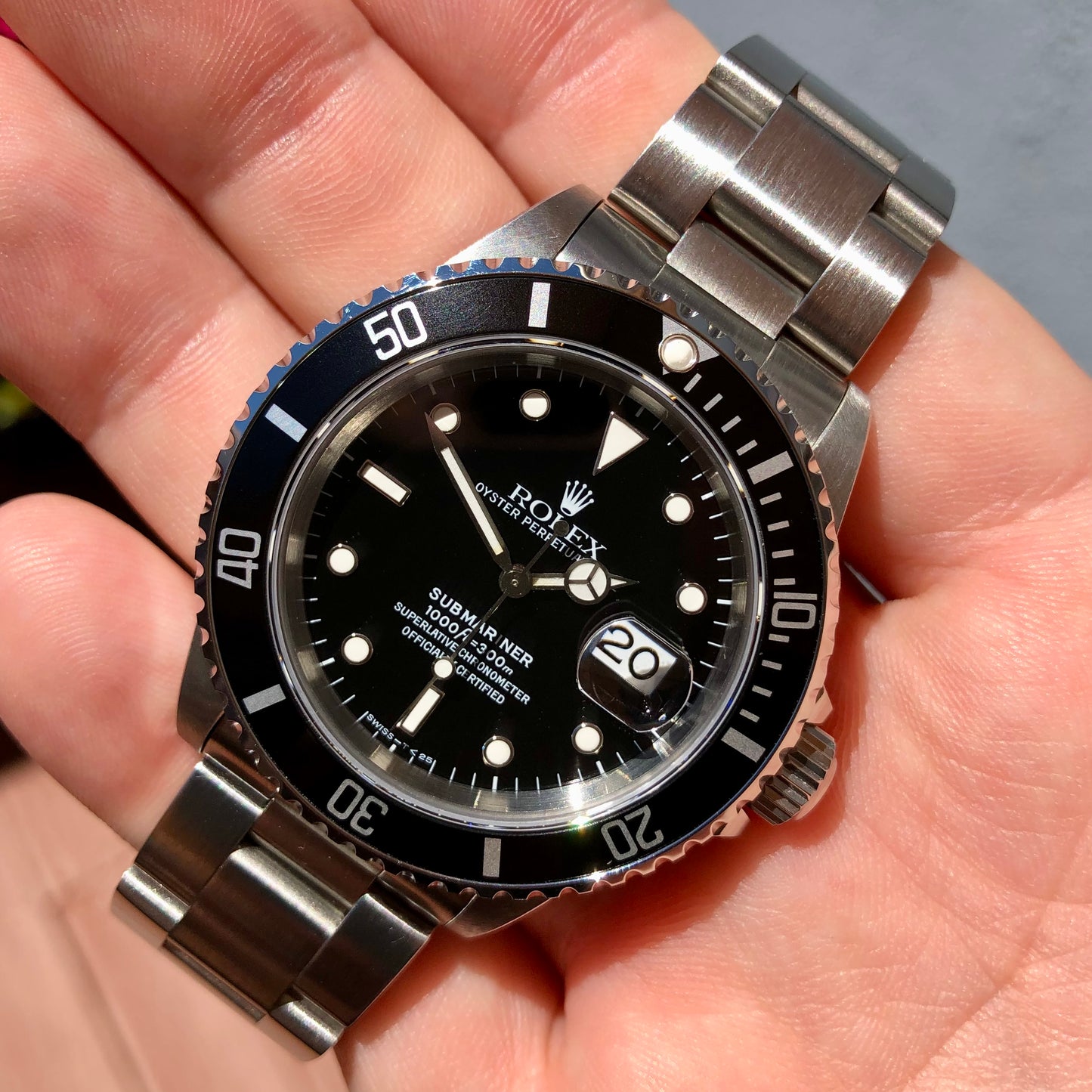 1995 Rolex 16610 Submariner Date Tritium Steel Wristwatch with Box and Papers - Hashtag Watch Company