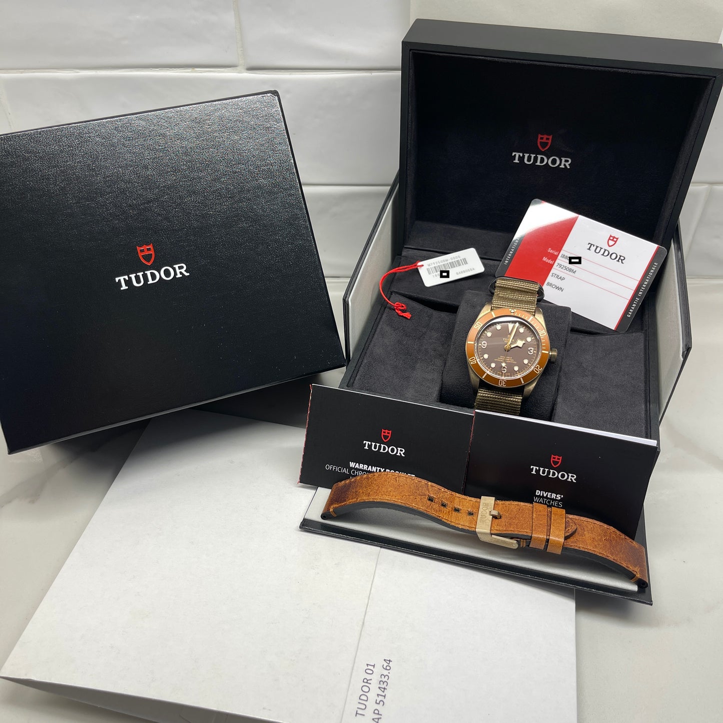 2019 Tudor Heritage Black Bay Bronze 79250BM Tobacco Brown Automatic Wristwatch Box Papers - Hashtag Watch Company