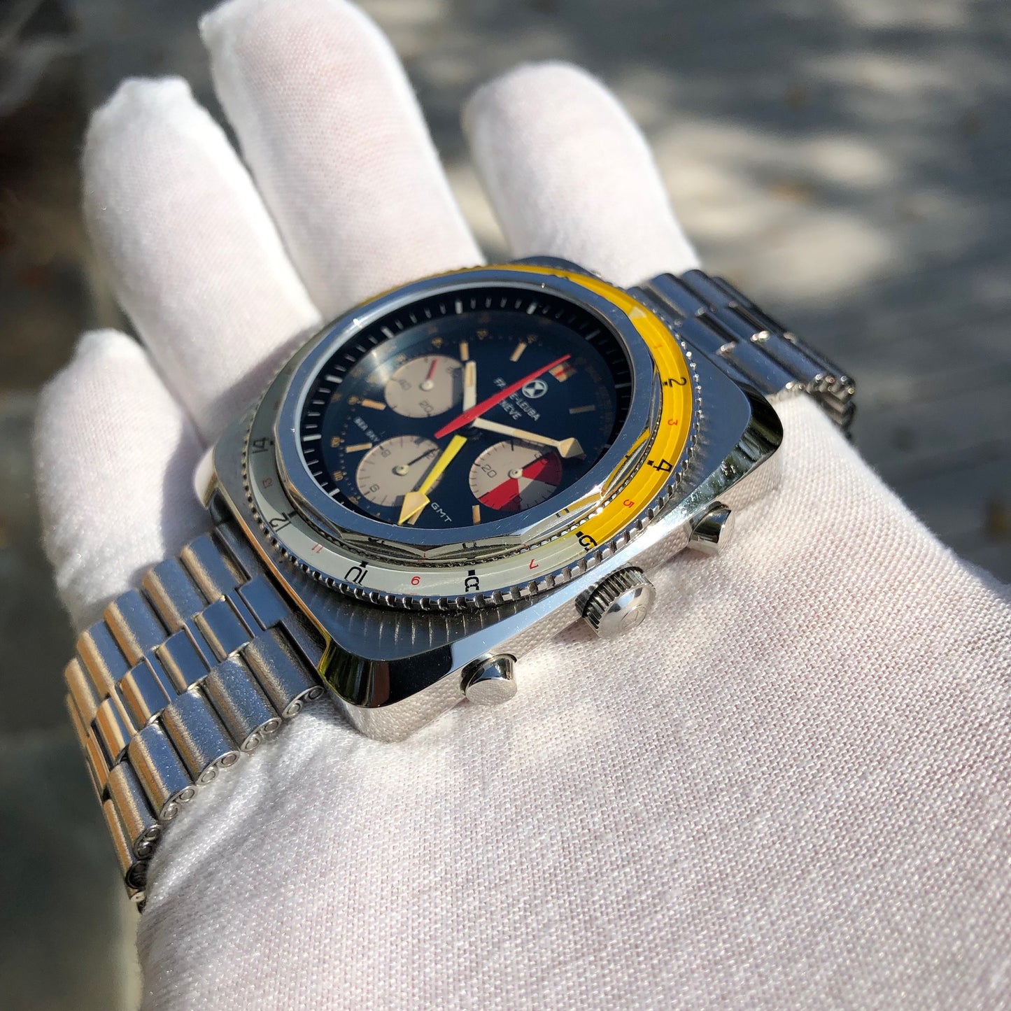 Vintage Favre Leuba Sea Sky GMT 33053 Valjoux 724 Chronograph Wristwatch - Hashtag Watch Company