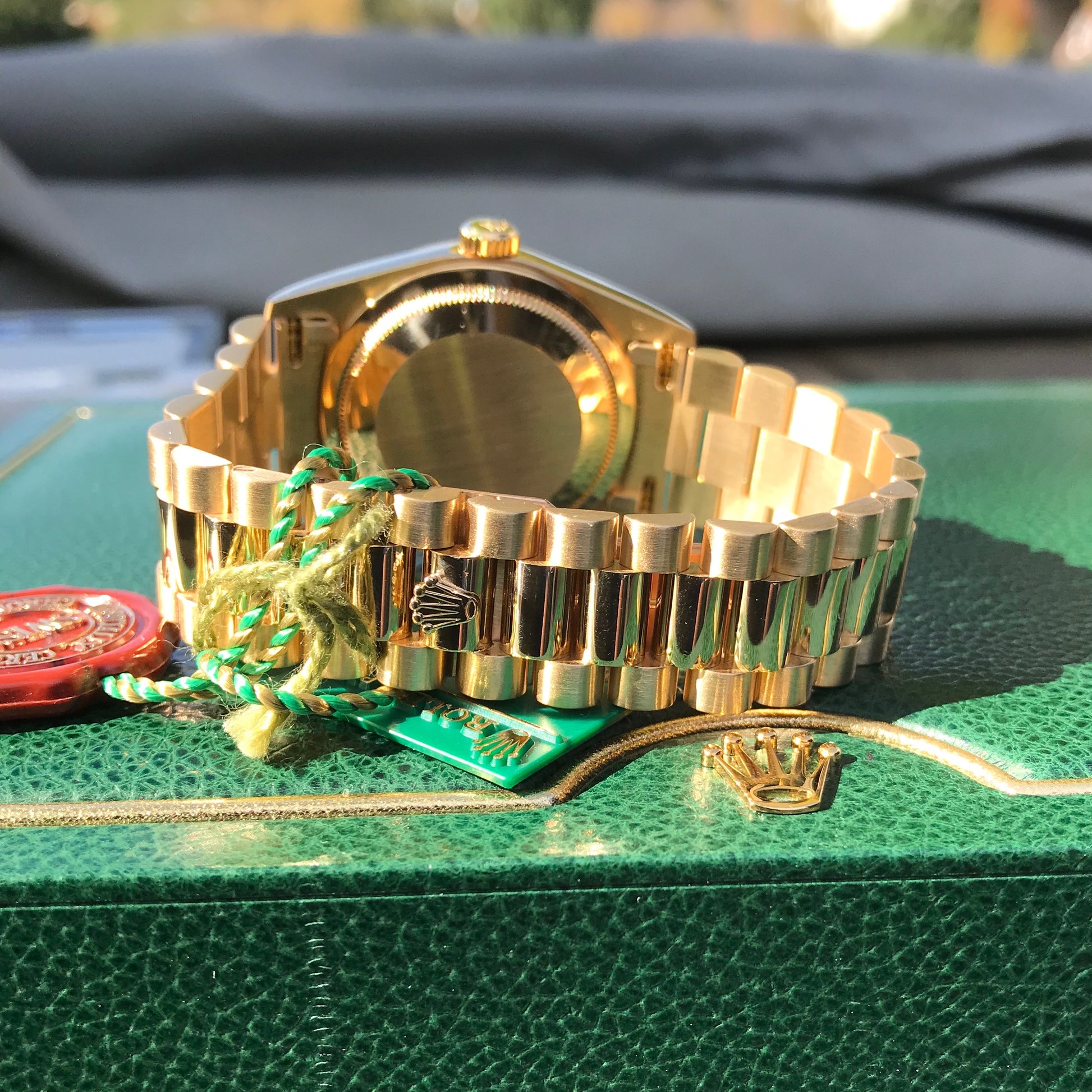Rolex President 18238 Day Date 18K Yellow Gold Champagne Stick "A" Serial 1999 Box Papers MINT - Hashtag Watch Company