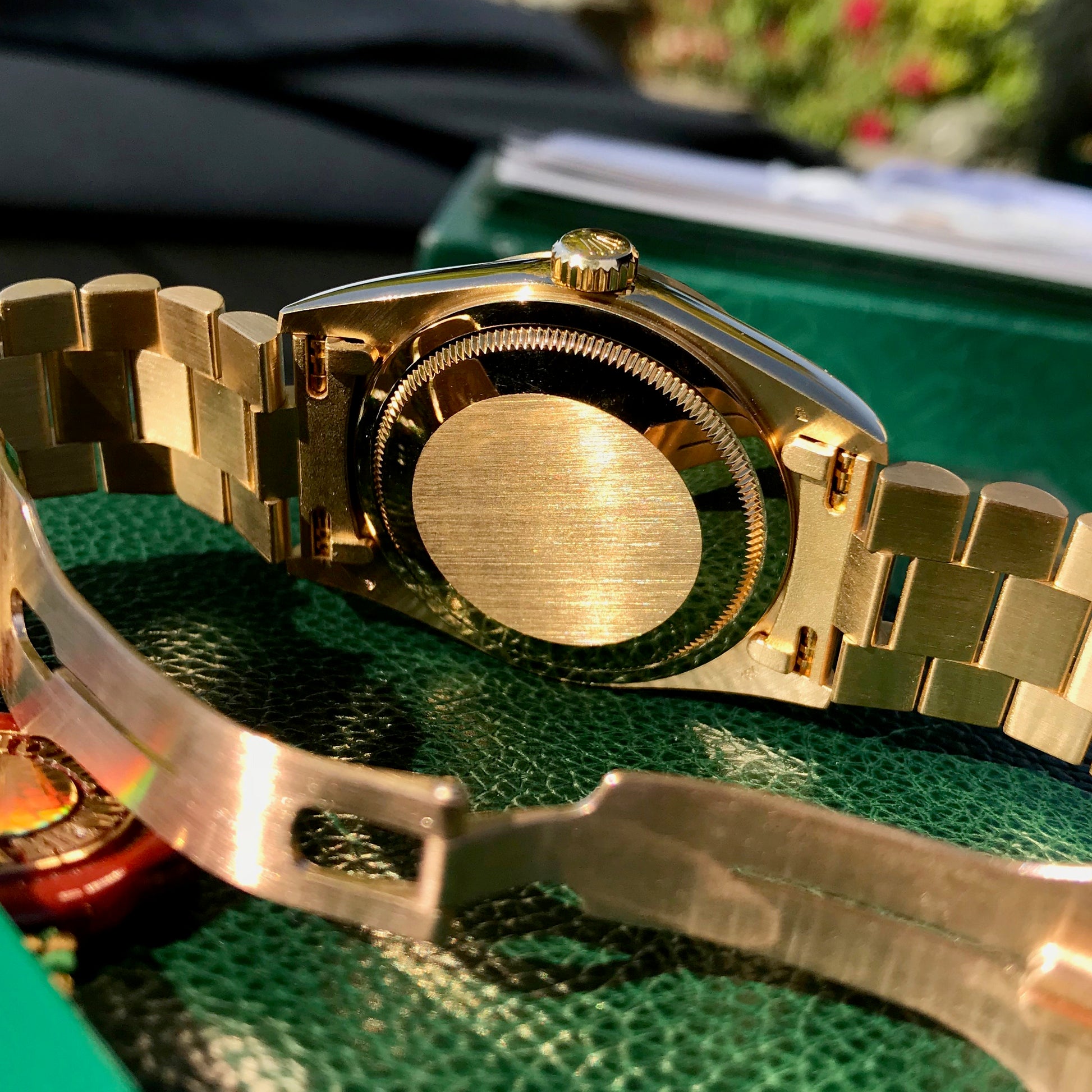 Rolex President 18238 Day Date 18K Yellow Gold Champagne Stick "A" Serial 1999 Box Papers MINT - Hashtag Watch Company
