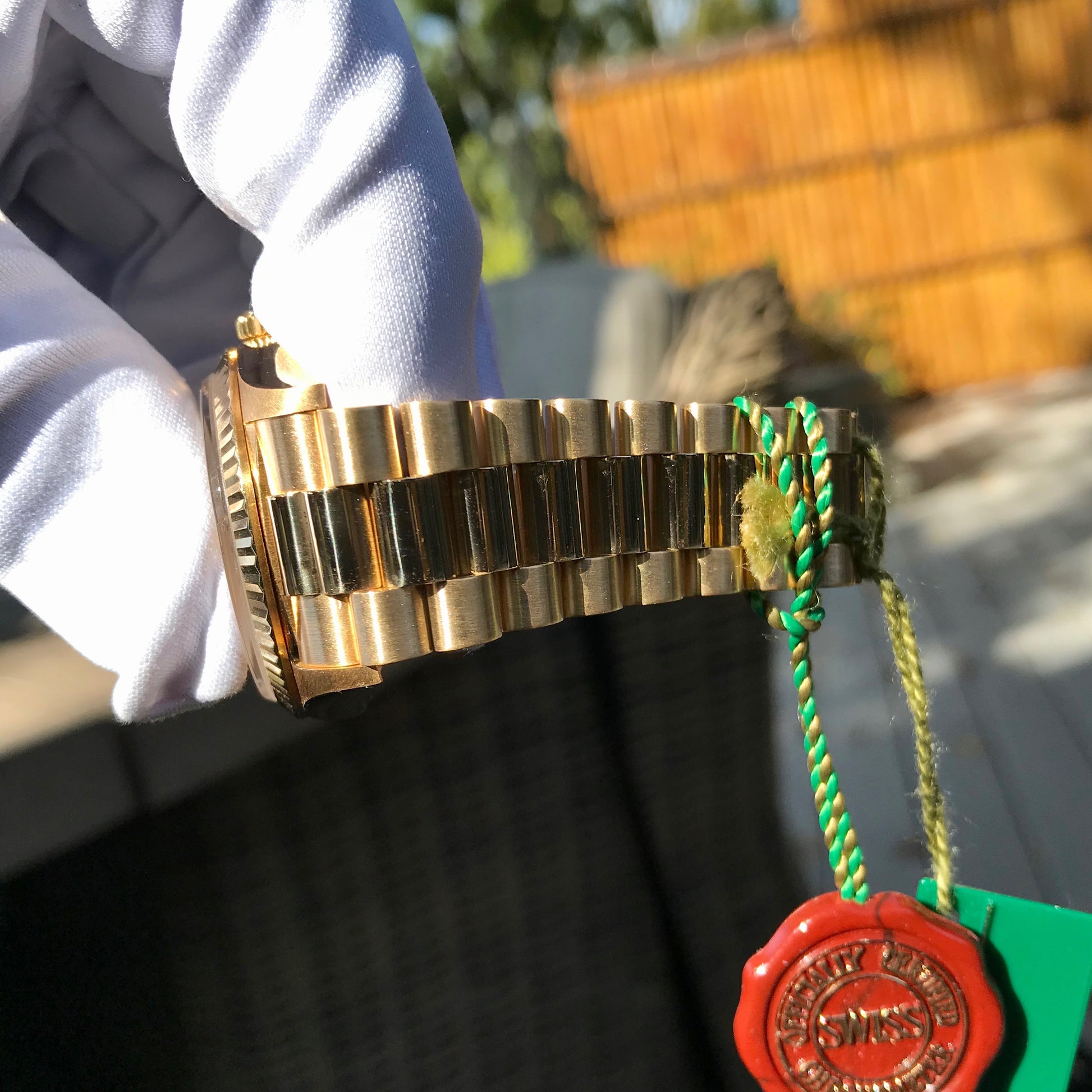 Rolex President 18238 Day Date 18K Yellow Gold Champagne Stick "A" Serial 1999 Box Papers MINT - Hashtag Watch Company