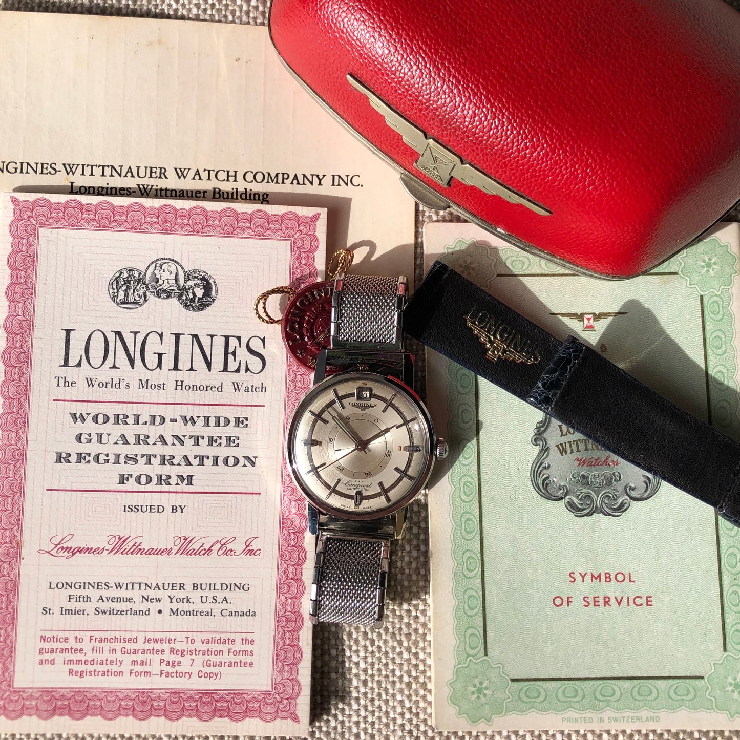Vintage Longines Conquest Power Reserve 9031 Automatic Cal. 294 Steel Wristwatch Box Papers - Hashtag Watch Company