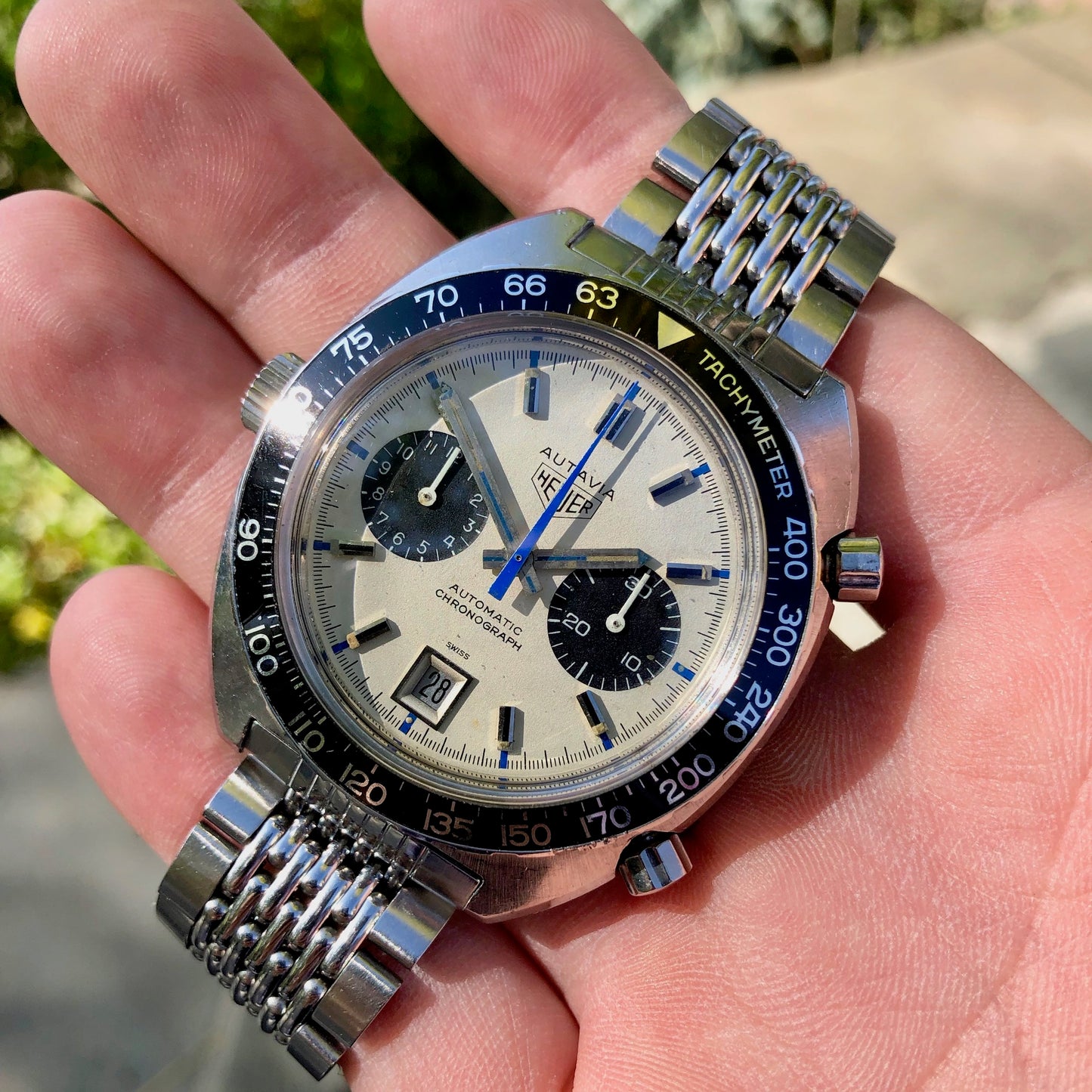 Vintage Heuer Autavia 1163 Jo Siffert Mk. 6 Steel Chronograph Cal. 11 Wristwatch Circa 1971 - Hashtag Watch Company