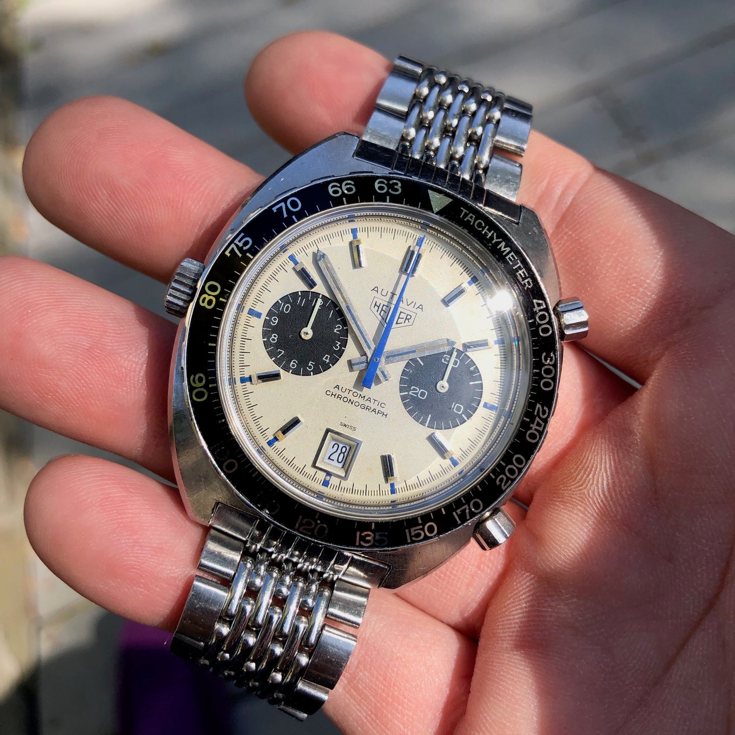 Vintage Heuer Autavia 1163 Jo Siffert Mk. 6 Steel Chronograph Cal. 11 Wristwatch Circa 1971 - Hashtag Watch Company