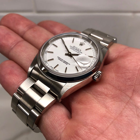 Rolex Datejust 16200 Oyster Perpetual Cal. 3135 White Stick "Y" Serial Wristwatch - Hashtag Watch Company