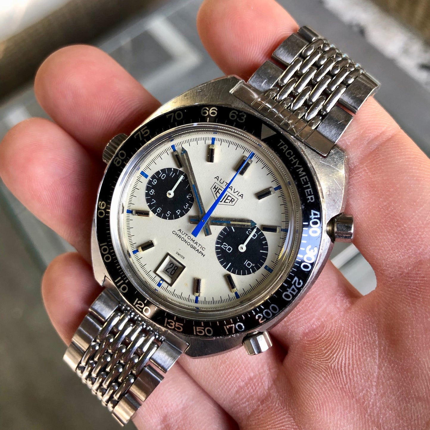 Vintage Heuer Autavia 1163 Jo Siffert Mk. 6 Steel Chronograph Cal. 11 Wristwatch Circa 1971 - Hashtag Watch Company