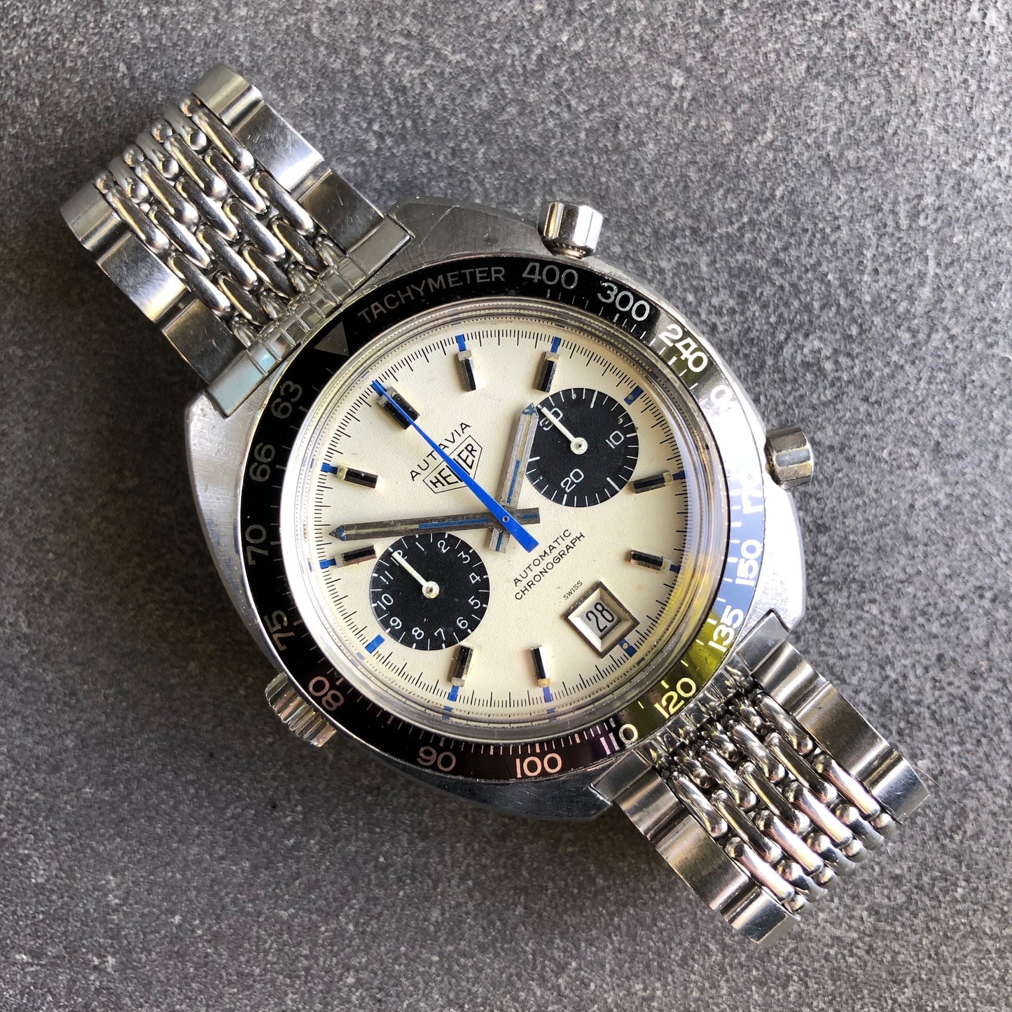 Vintage Heuer Autavia 1163 Jo Siffert Mk. 6 Steel Chronograph Cal. 11 Wristwatch Circa 1971 - Hashtag Watch Company