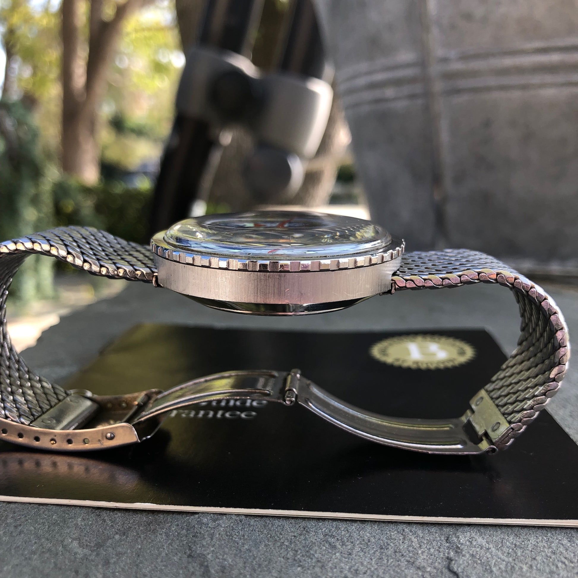 Vintage Bulova Stars And Stripes Valjoux 7736 Steel Chronograph Wristwatch HASHTAGWATCHCO