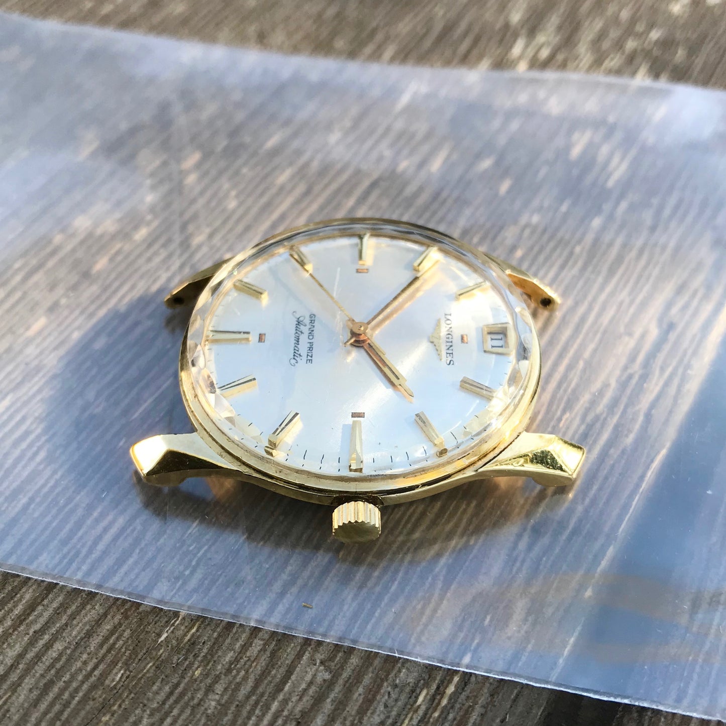 Vintage Longines Grand Prize Automatic 18K Yellow Gold Silver Date Wristwatch - Hashtag Watch Company