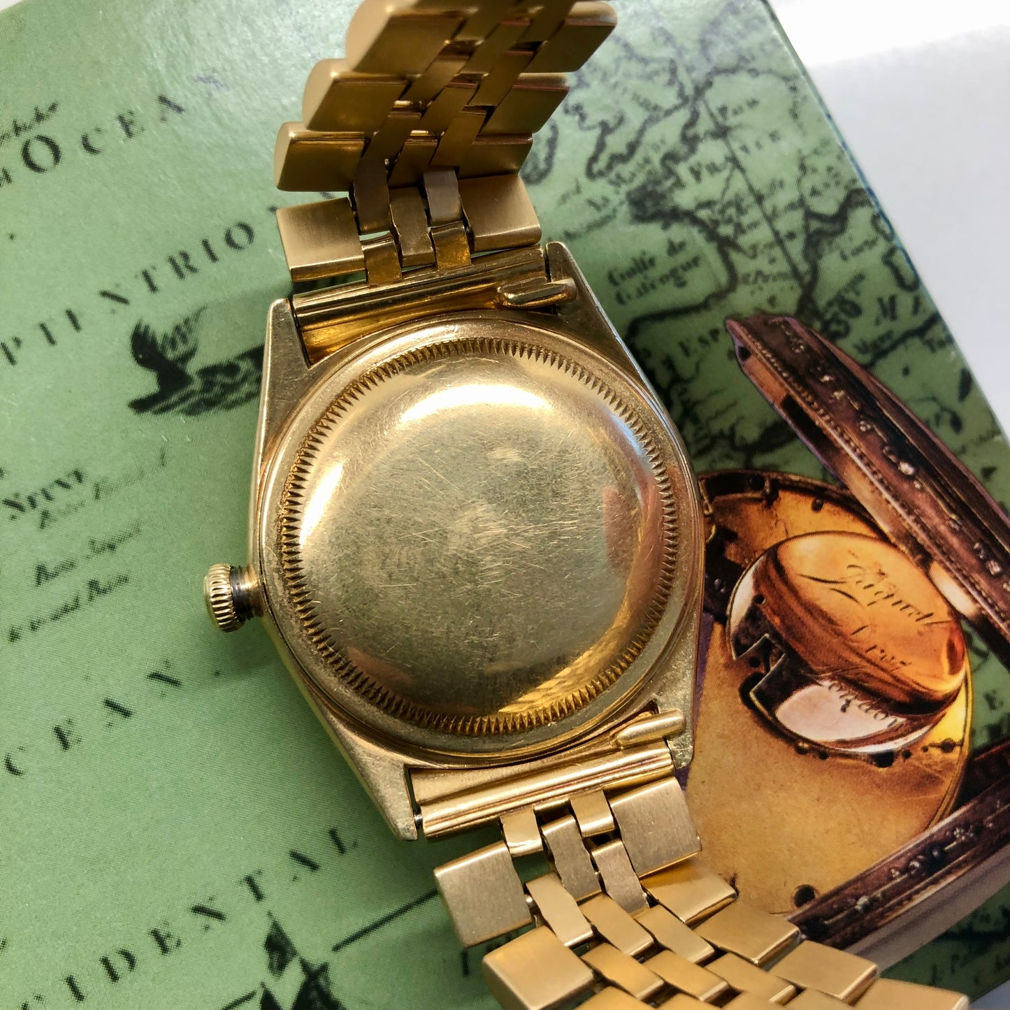 1946 Rolex Oyster Perpetual "Pre Datejust" 4467 Ovettone 18K Yellow Gold Roulette Date Wheel Automatic Wristwatch - Hashtag Watch Company