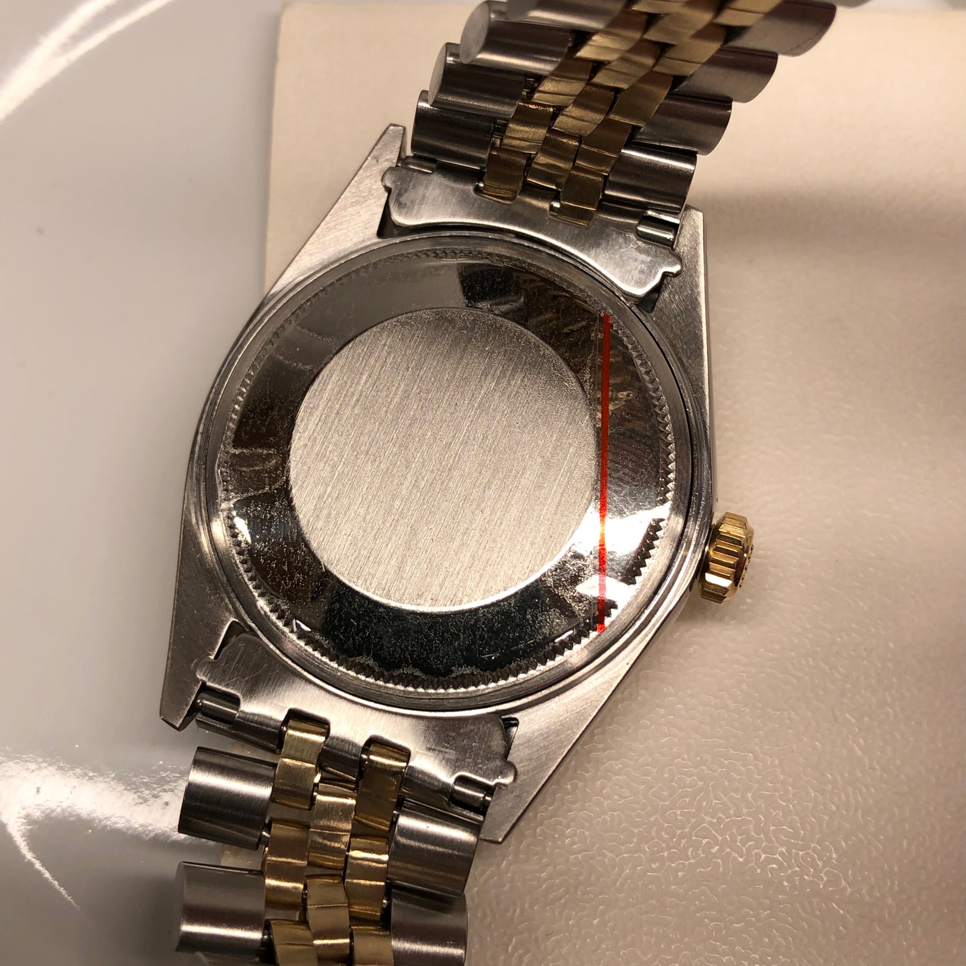1971 Rolex Datejust 1601 Silver Linen Two Tone Jubilee Automatic Wristwatch with Punched Papers - Hashtag Watch Company