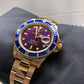 Vintage Rolex Submariner 16808 Purple Color Change 18K Yellow Gold Wristwatch Circa 1984 - Hashtag Watch Company