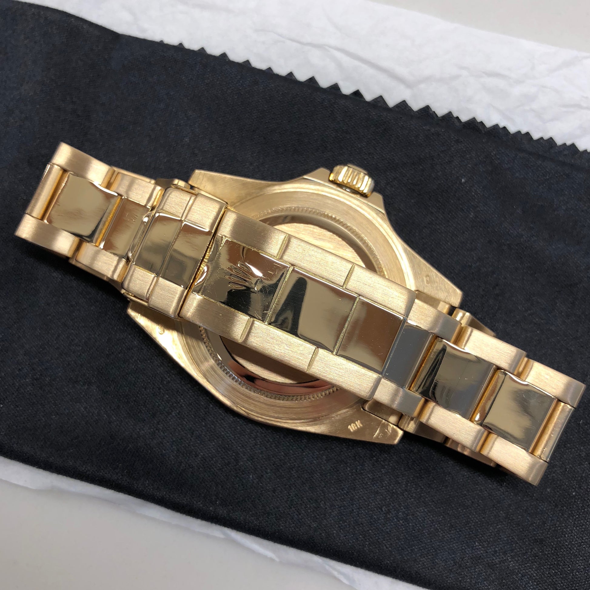 Vintage Rolex Submariner 16808 Purple Color Change 18K Yellow Gold Wristwatch Circa 1984 - Hashtag Watch Company