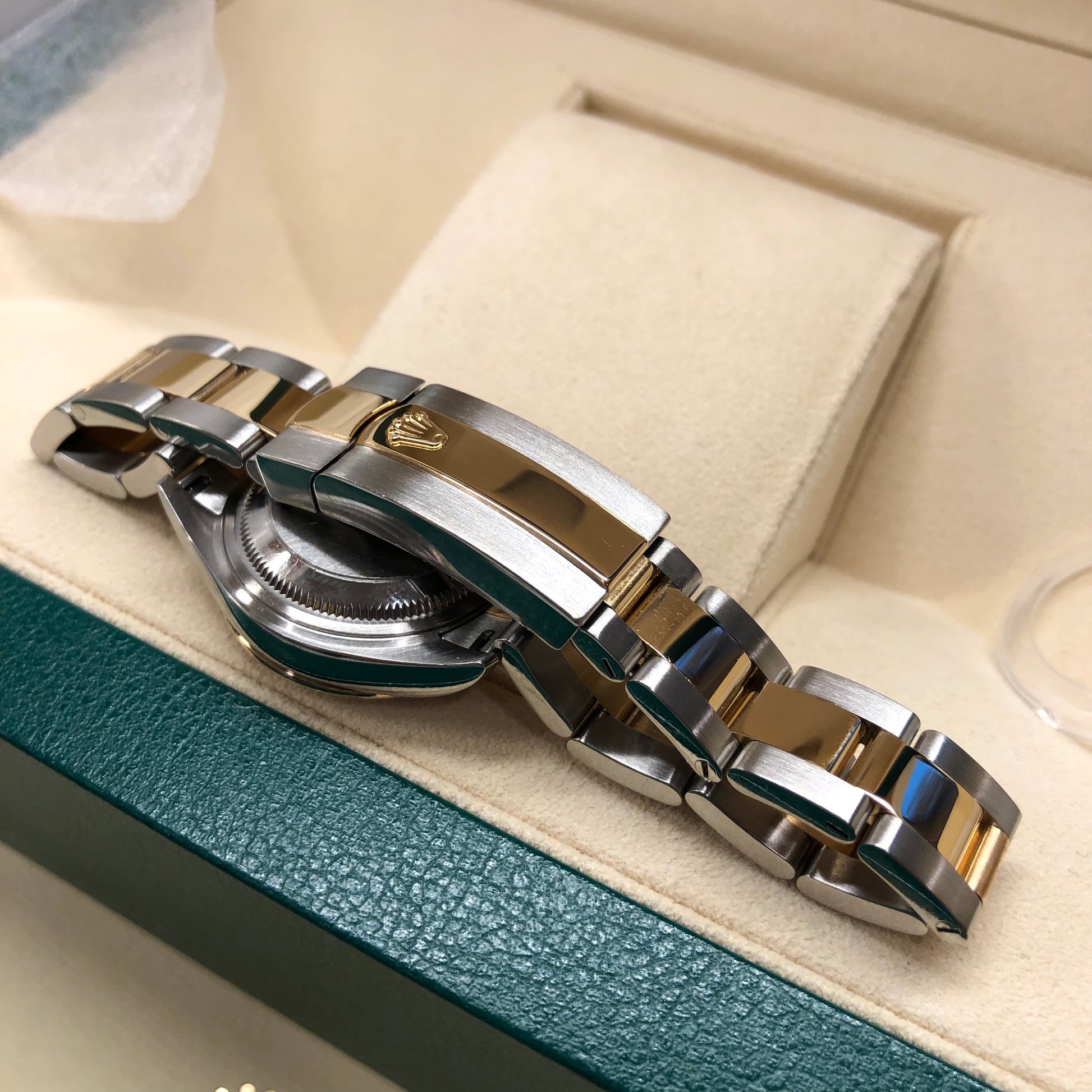 2019 Rolex Datejust 279383RBR Ladies Mother of Pearl Diamond Dial Bezel Oyster Two Tone Wristwatch Box Papers - Hashtag Watch Co.