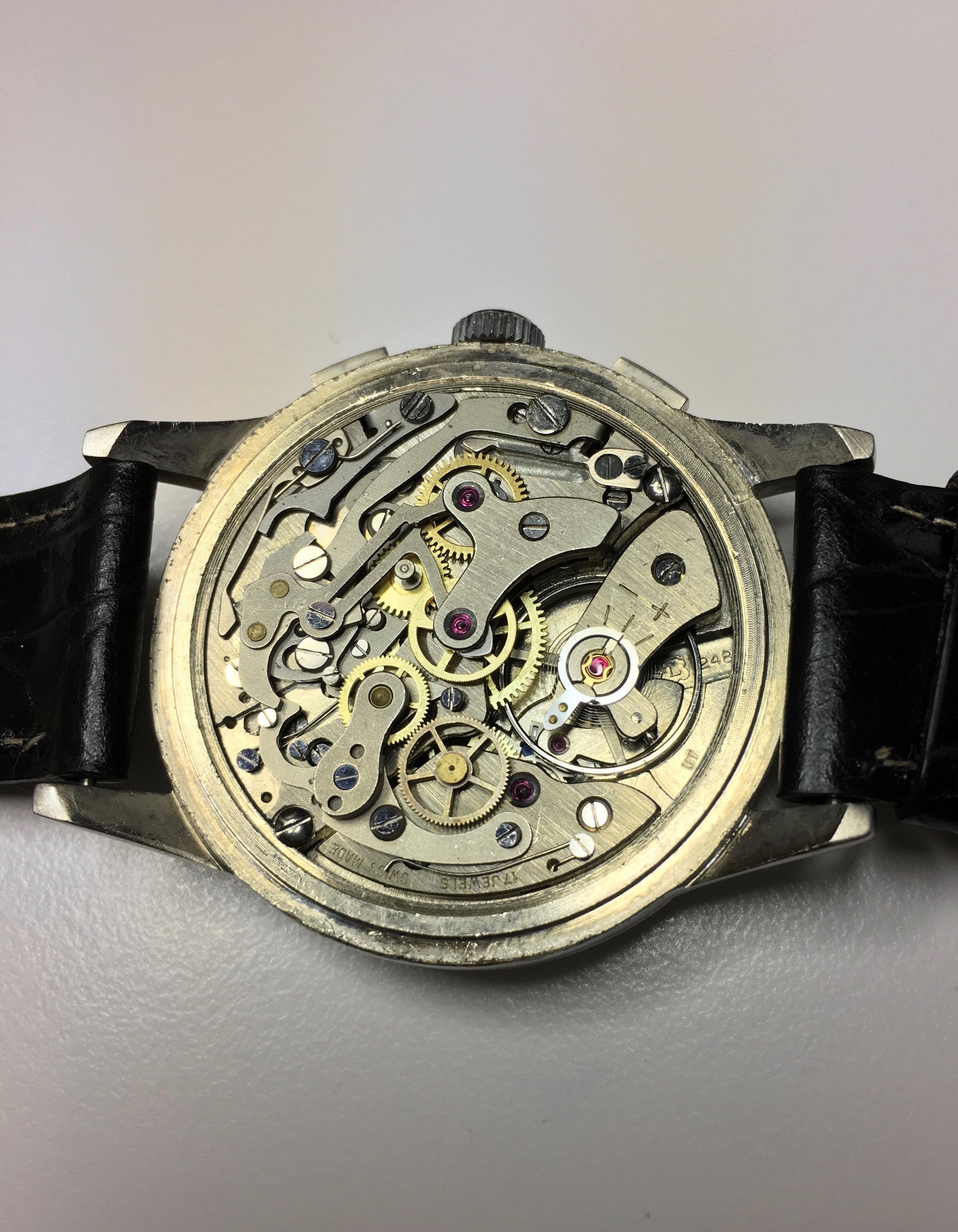 Vintage Angelus Steel Chronograph Pulsations Oversized Manual Wind Watch - Hashtag Watch Company