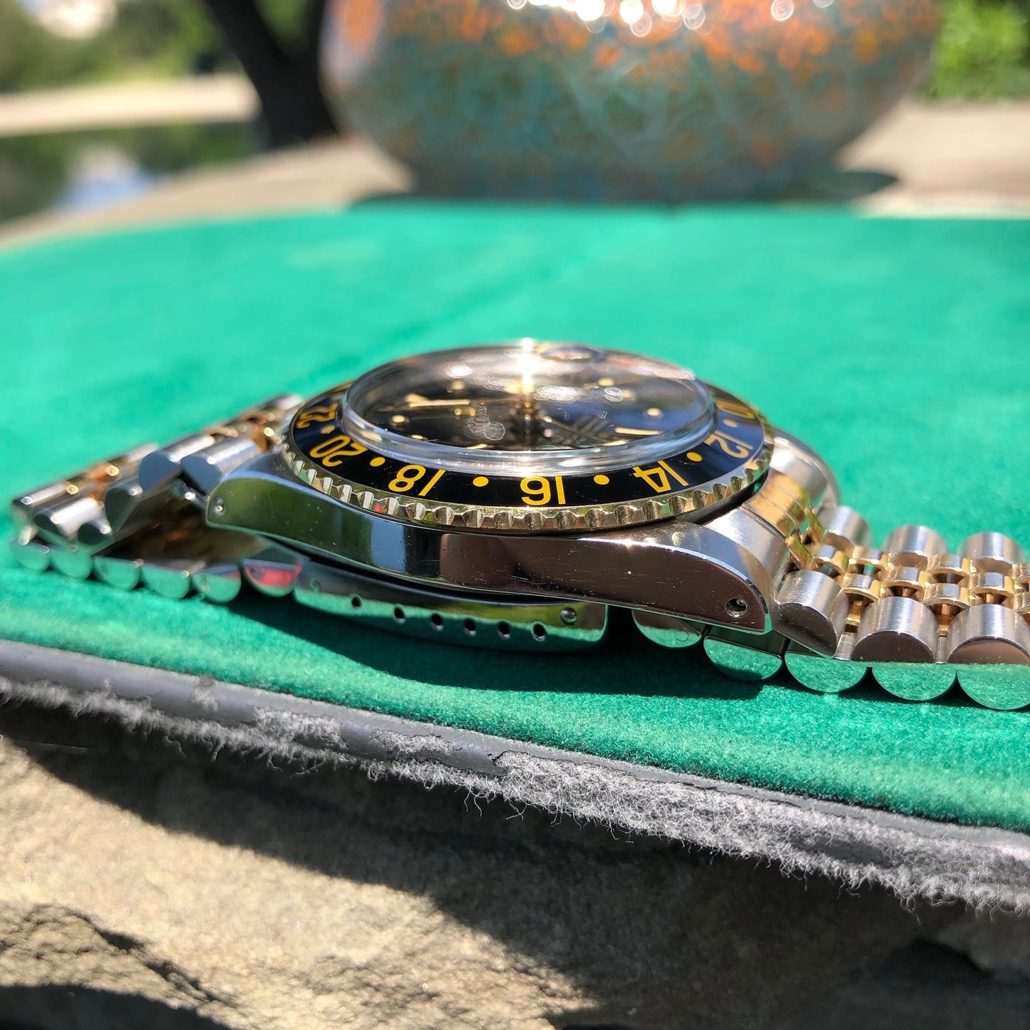 1978 Rolex GMT MASTER 1675 Radial Dial Black Tiger Eye Nipple Two 1978 Rolex GMT MASTER 1675 Radial Dial Black Tiger Eye Nipple Two