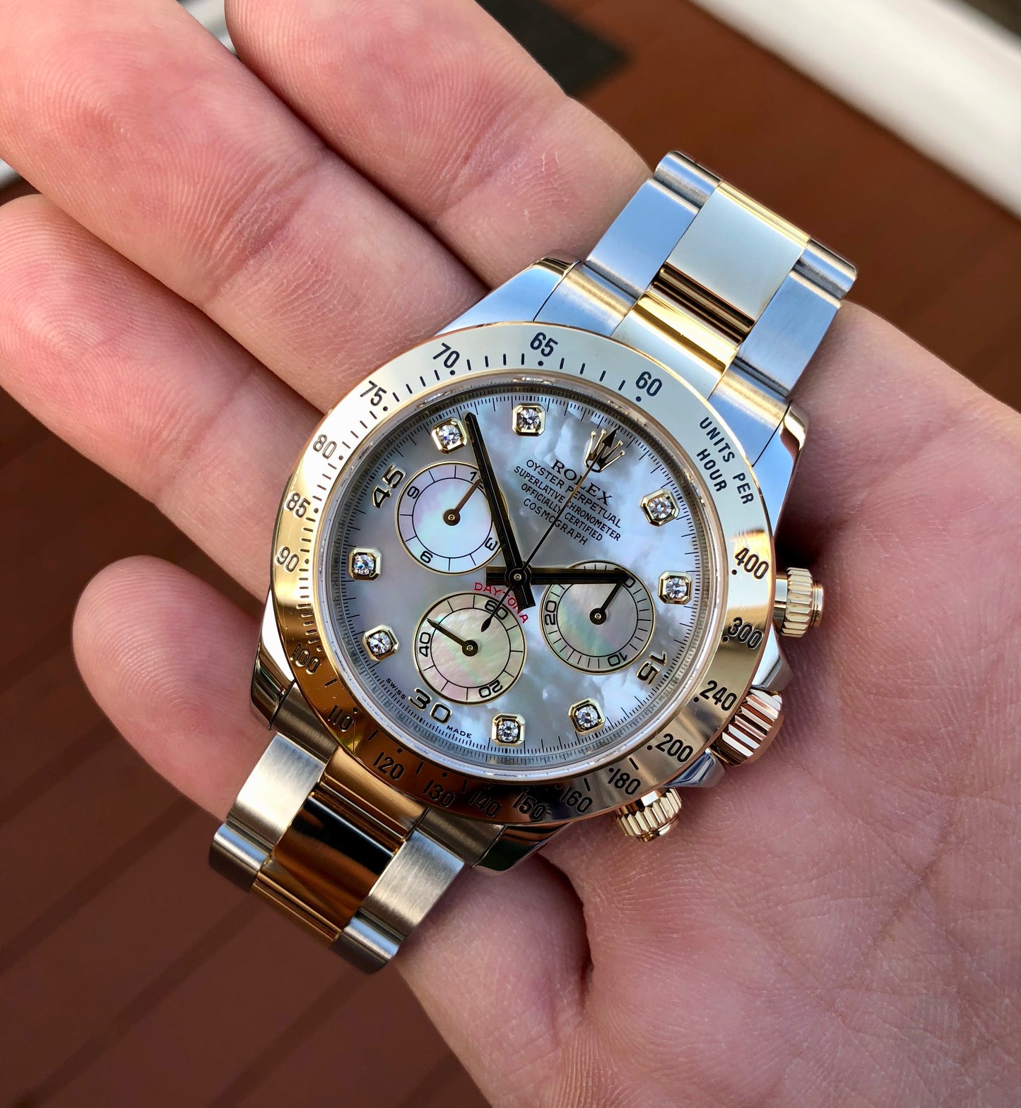 Rolex Daytona 116523 MOP Diamond Two Tone Steel Gold Automatic Caliber 4130 Wristwatch - Hashtag Watch Company