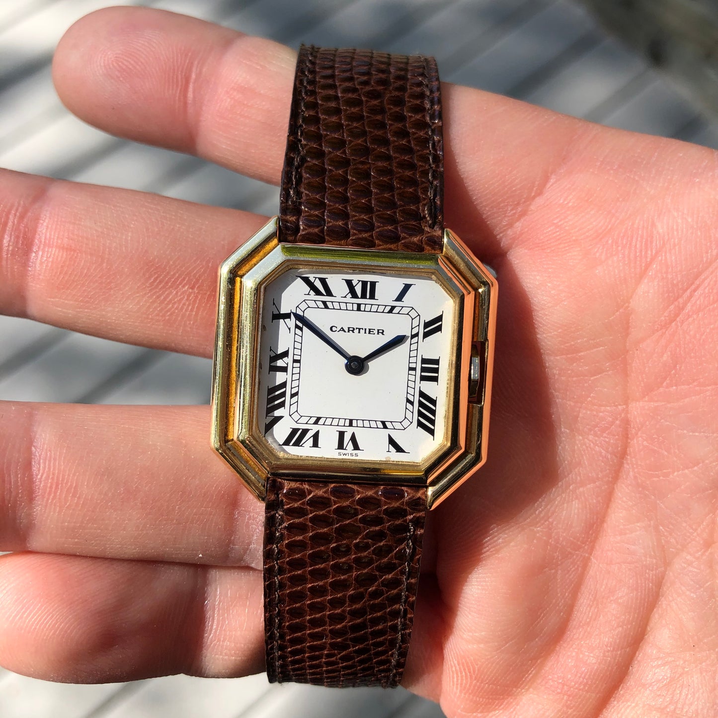 Vintage Cartier Ceinture Automatic 18K Yellow Gold 31mm Leather Deployment Wristwatch - Hashtag Watch Company