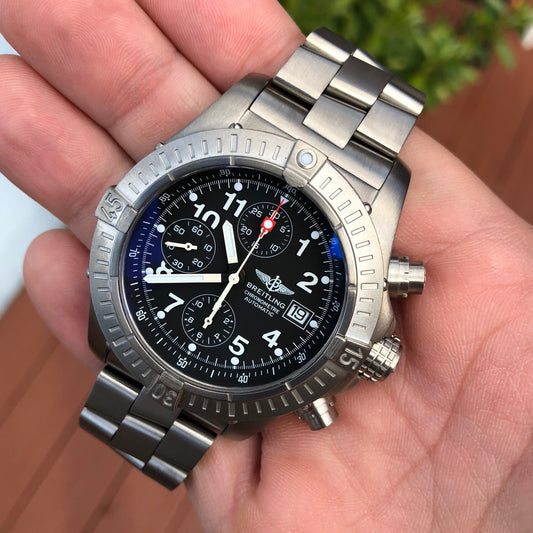 Breitling Avenger E13360 Titanium 44mm Chronograph Automatic Wristwatch Box Papers - Hashtag Watch Company