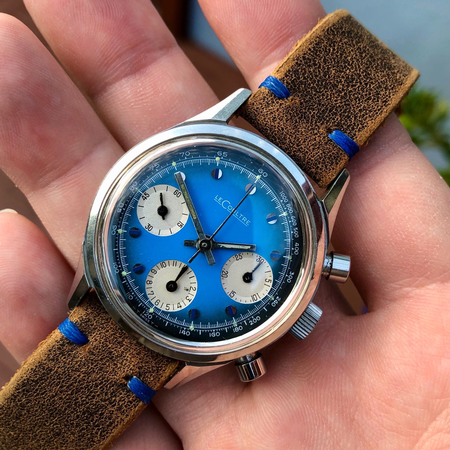 1960s Vintage LeCoultre E2644 Steel Chronograph Valjoux 72 Wristwatch - Hashtag Watch Company