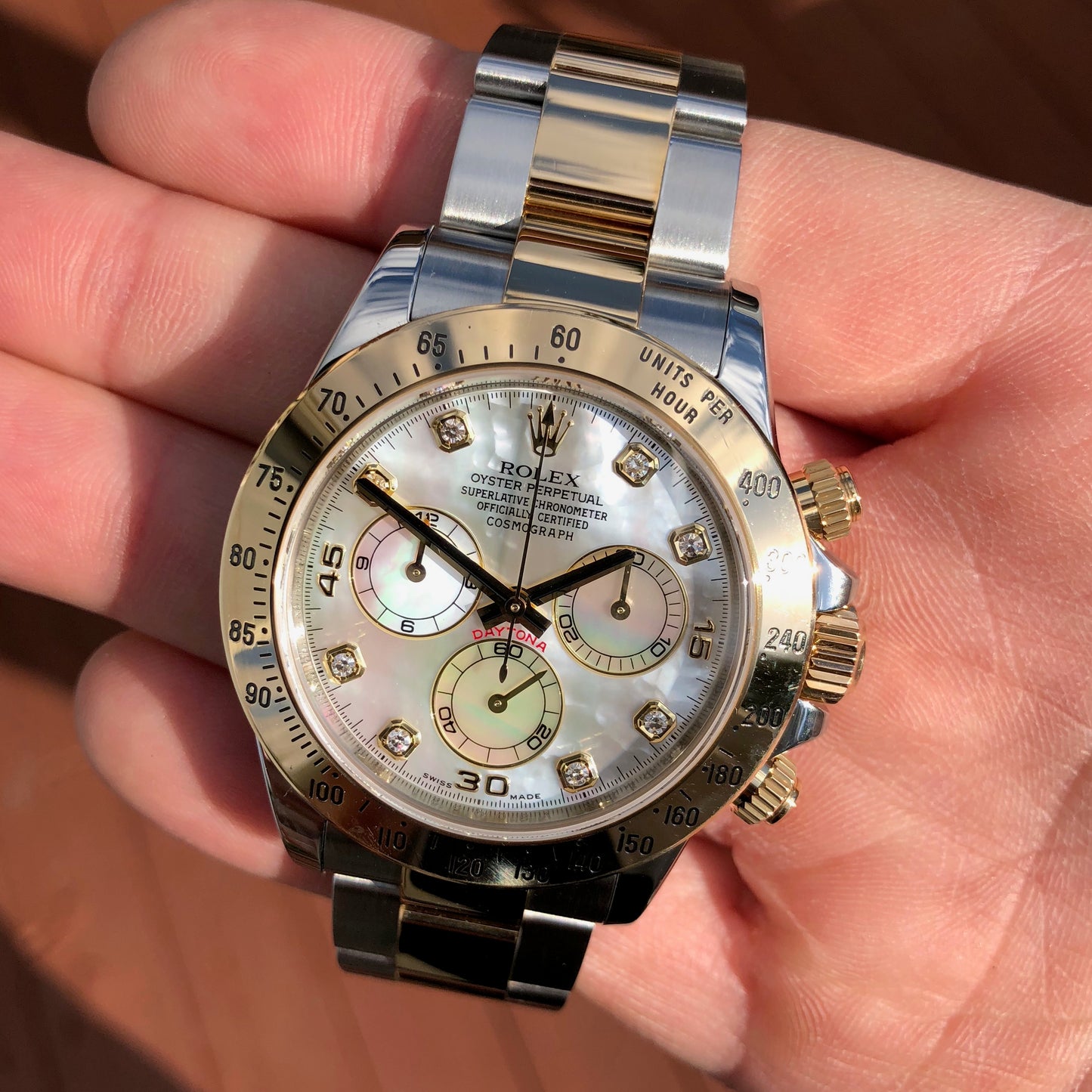 Rolex Daytona 116523 MOP Diamond Two Tone Steel Gold Automatic Caliber 4130 Wristwatch - Hashtag Watch Company