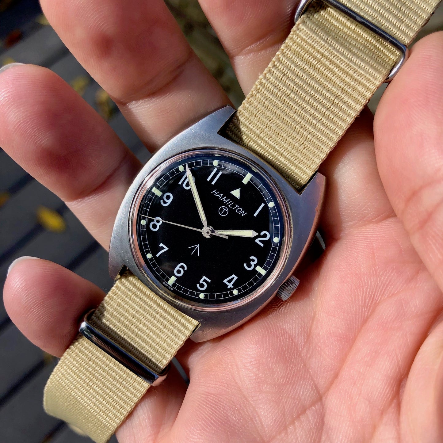 Vintage Hamilton W10 Military Steel Caliber 2750 Manual Wind Wristwatch Circa 1973 - Hashtag Watch Company