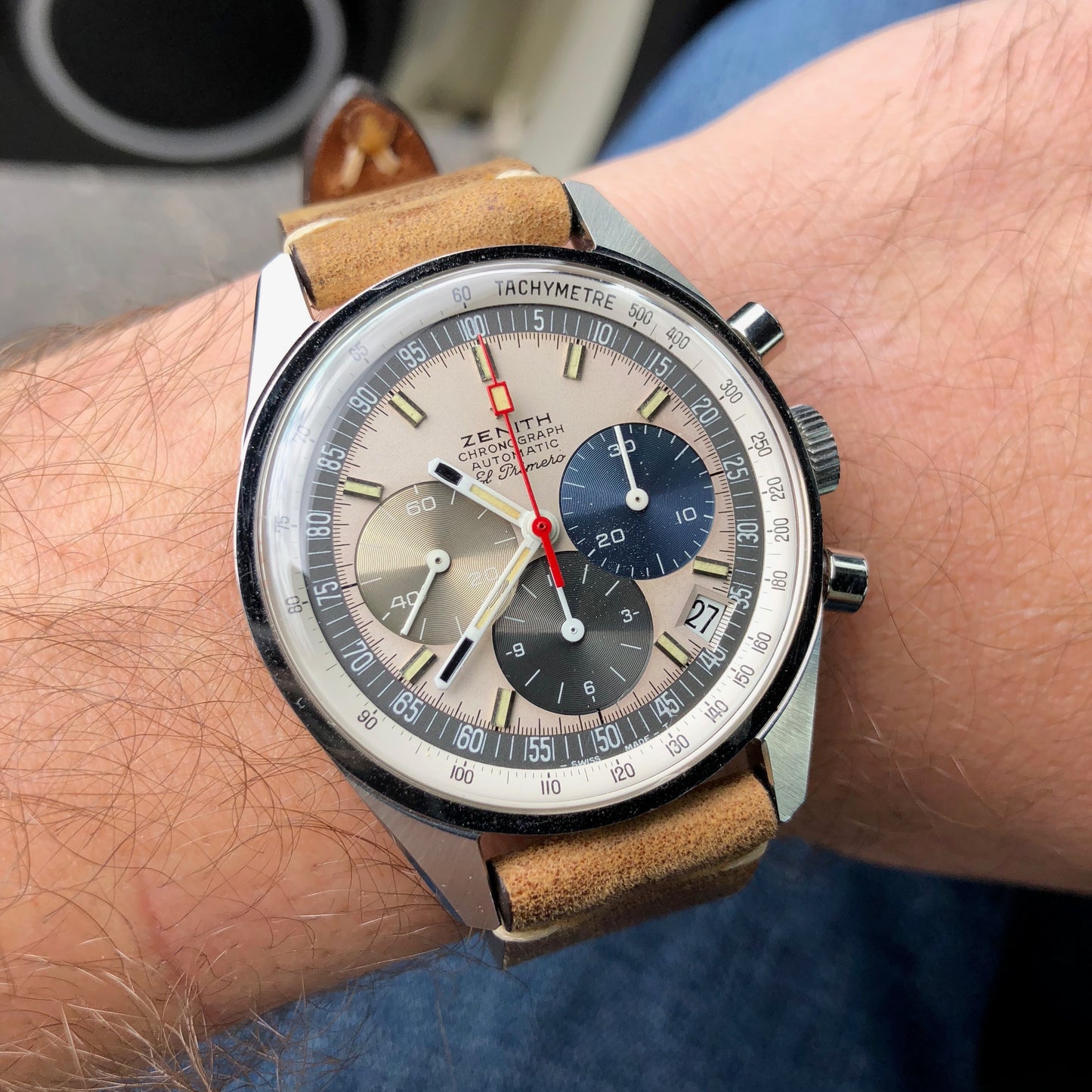 Vintage Zenith El Primero A386 Steel Chronograph Automatic Gay Freres Wristwatch - Hashtag Watch Company