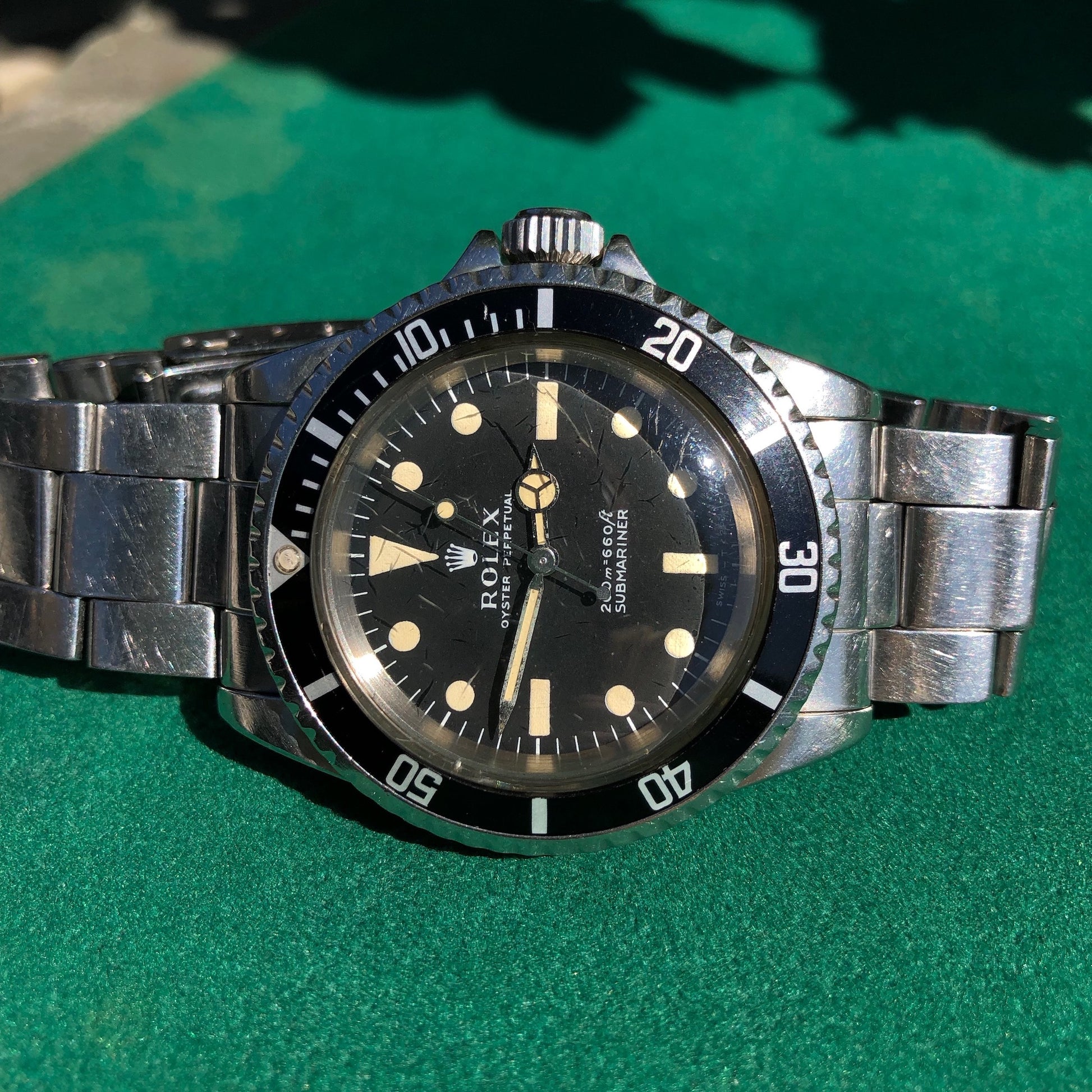 Vintage Rolex Submariner 5513 Meters Frist Dial Matte Black Wristwatch Circa 1967 - Hashtag Watch Company
