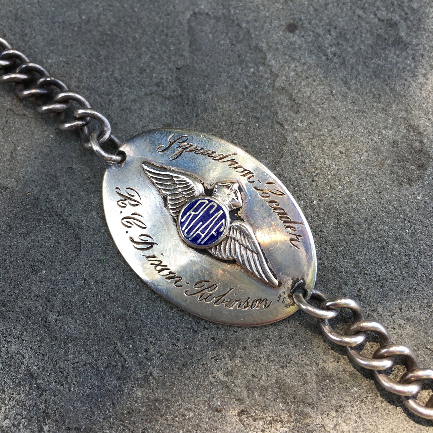 Vintage WW II Royal Canadian Air Force Squadron Leader RCAF Silver Bracelet - Hashtag Watch Company