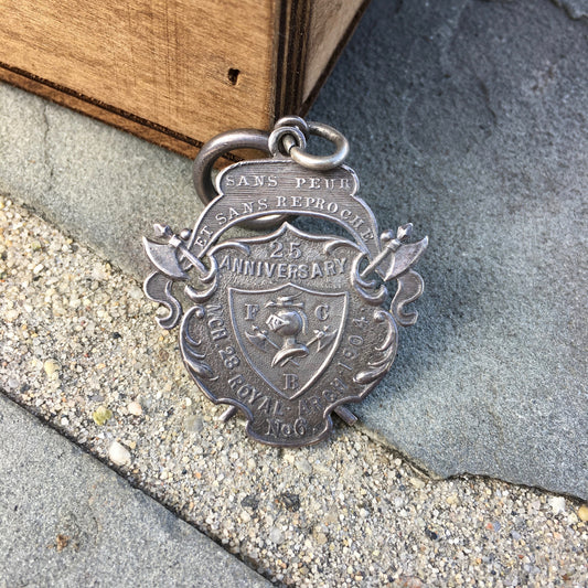 Vintage Antique Sterling Silver 25th Anniversary Royal Arch Pendant Circa 1904 - Hashtag Watch Company