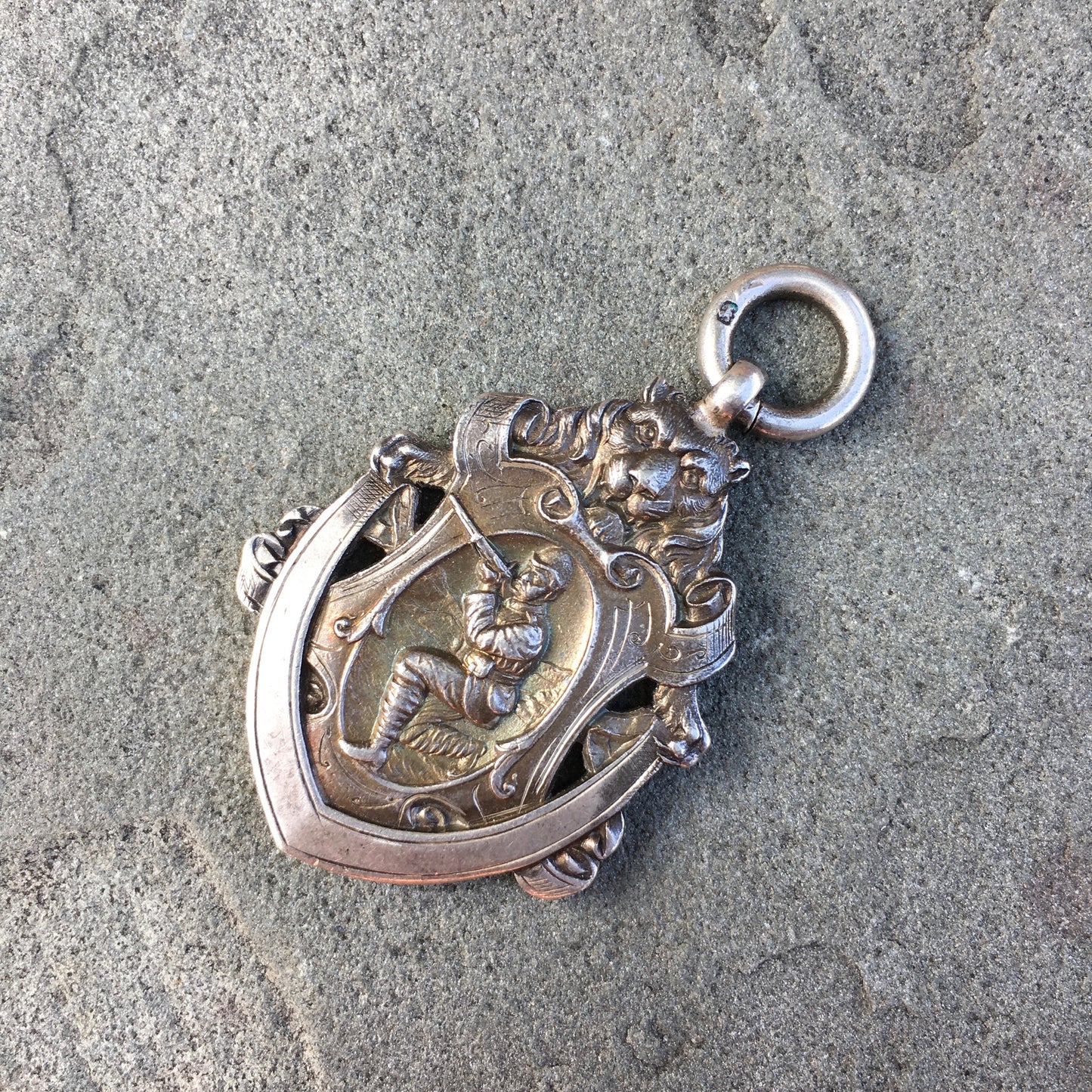 Vintage Antique Sterling Silver English Hunting Pendant Circa Early 1900's - Hashtag Watch Company