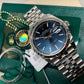 2021 Rolex Datejust 126234 Blue Jubilee 36mm Fluted Bezel Wristwatch with Box and Papers - Hashtag Watch Company