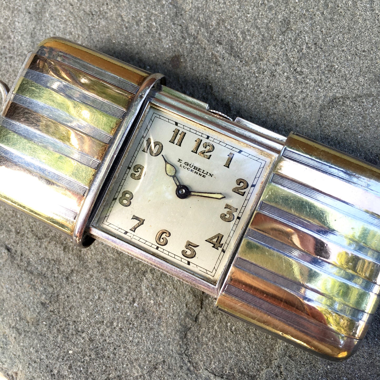 Vintage Ermeto Gubelin Pullman Pink Yellow Gold and Silver Pocket Purse Watch - Hashtag Watch Company